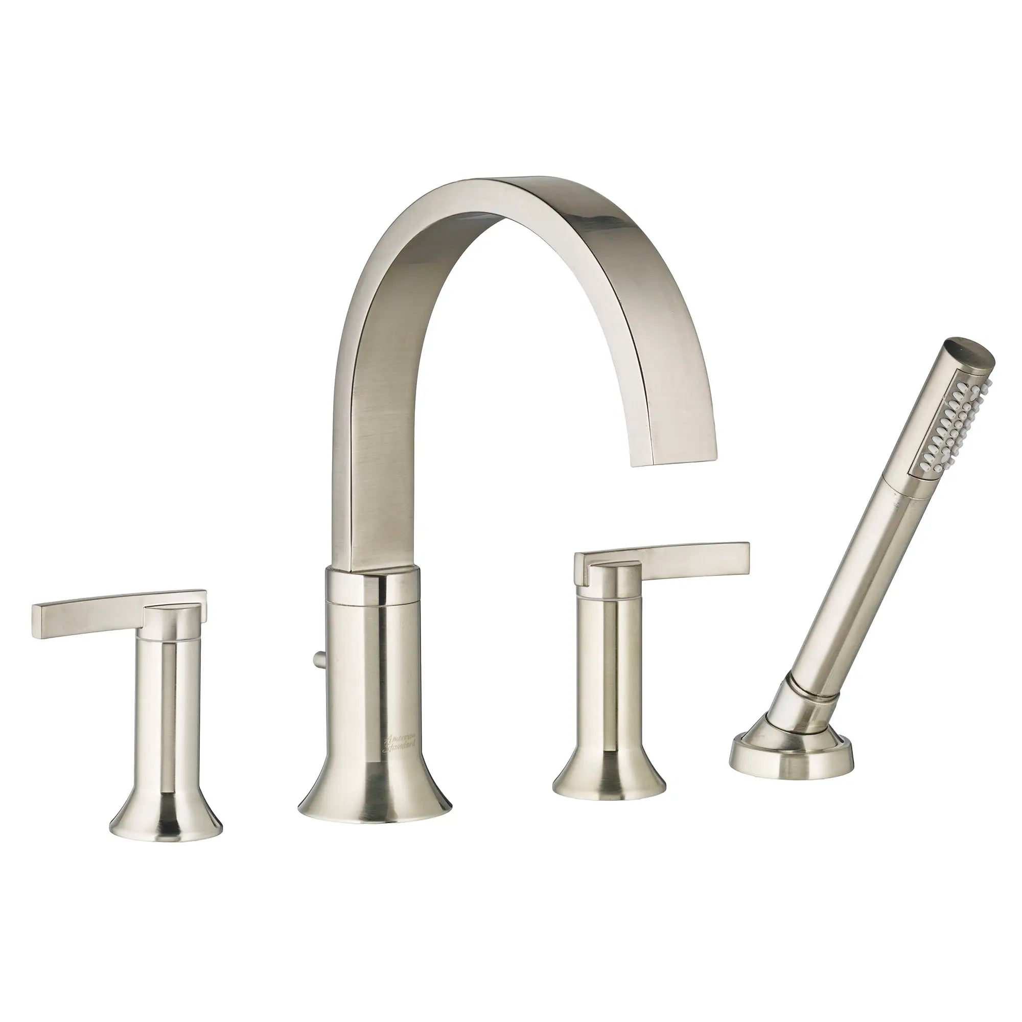 Berwick® Bathtub Faucet With Personal Shower for Flash® Rough-In Valve With Lever Handles // BRUSHED NICKEL // 131083_T430901295_01_0_CDNwebp.webp