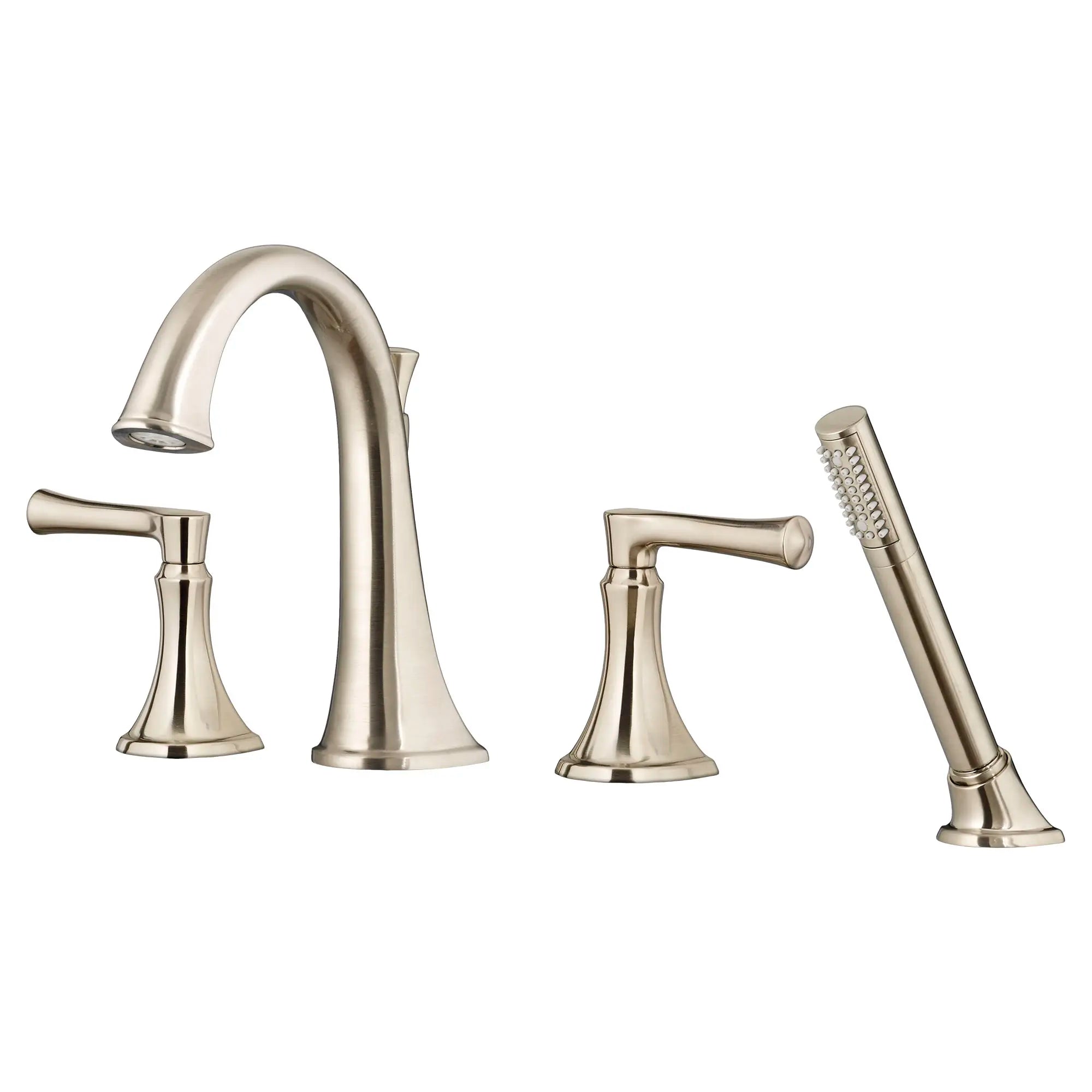 Estate Bathtub Faucet With Personal Shower for Flash® Rough-In Valve With Lever Handles // BRUSHED NICKEL // 131443_T722901295_1_0_CDNwebp.webp