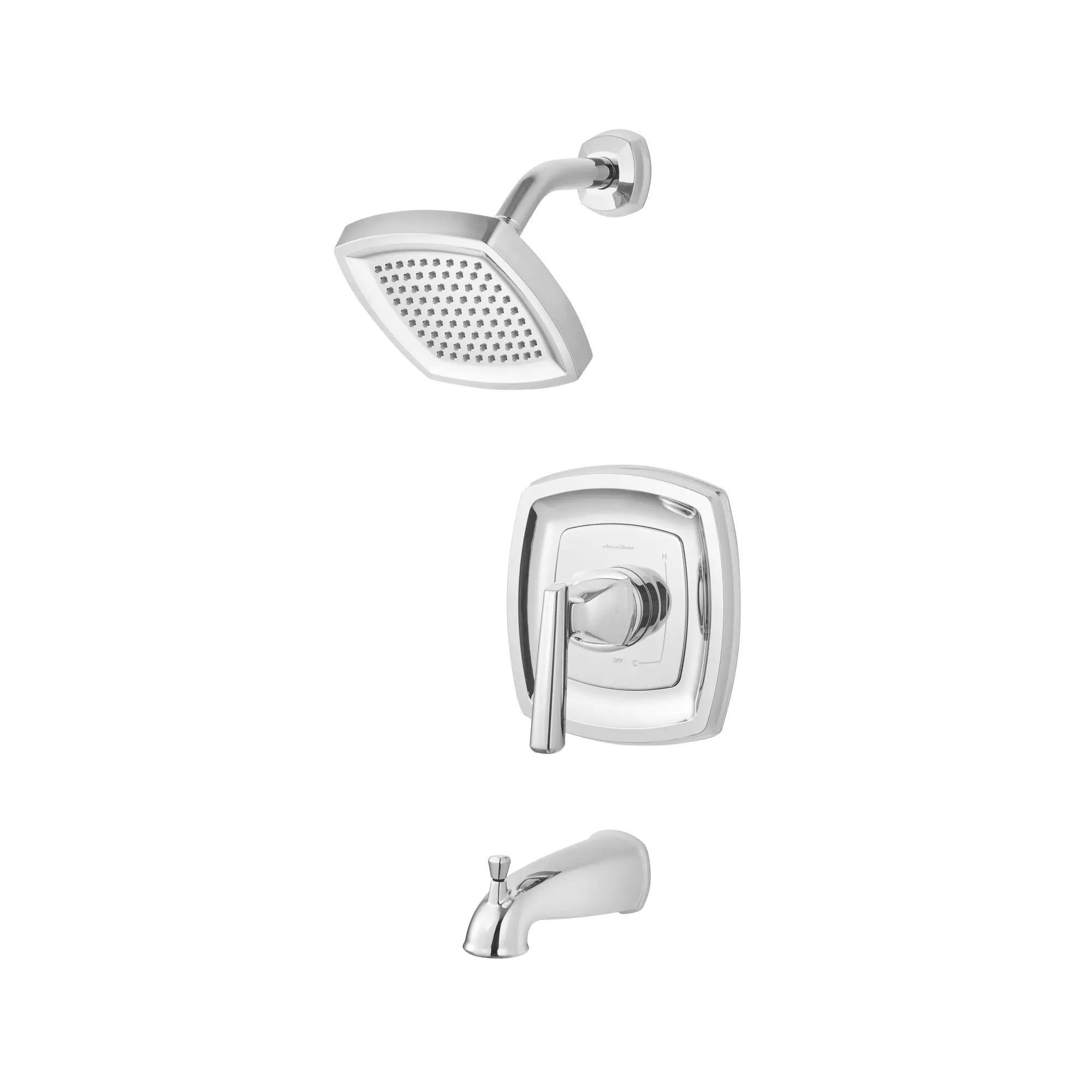 Edgemere® 2.5 gpm/9.5 L/min Tub and Shower Trim Kit With Showerhead, Double Ceramic Pressure Balance Cartridge With Lever Handle // TUB & SHOWER / 2.5 GPM / POLISHED CHROME // 131573_TU018502002_2_0_CDNwebp.webp