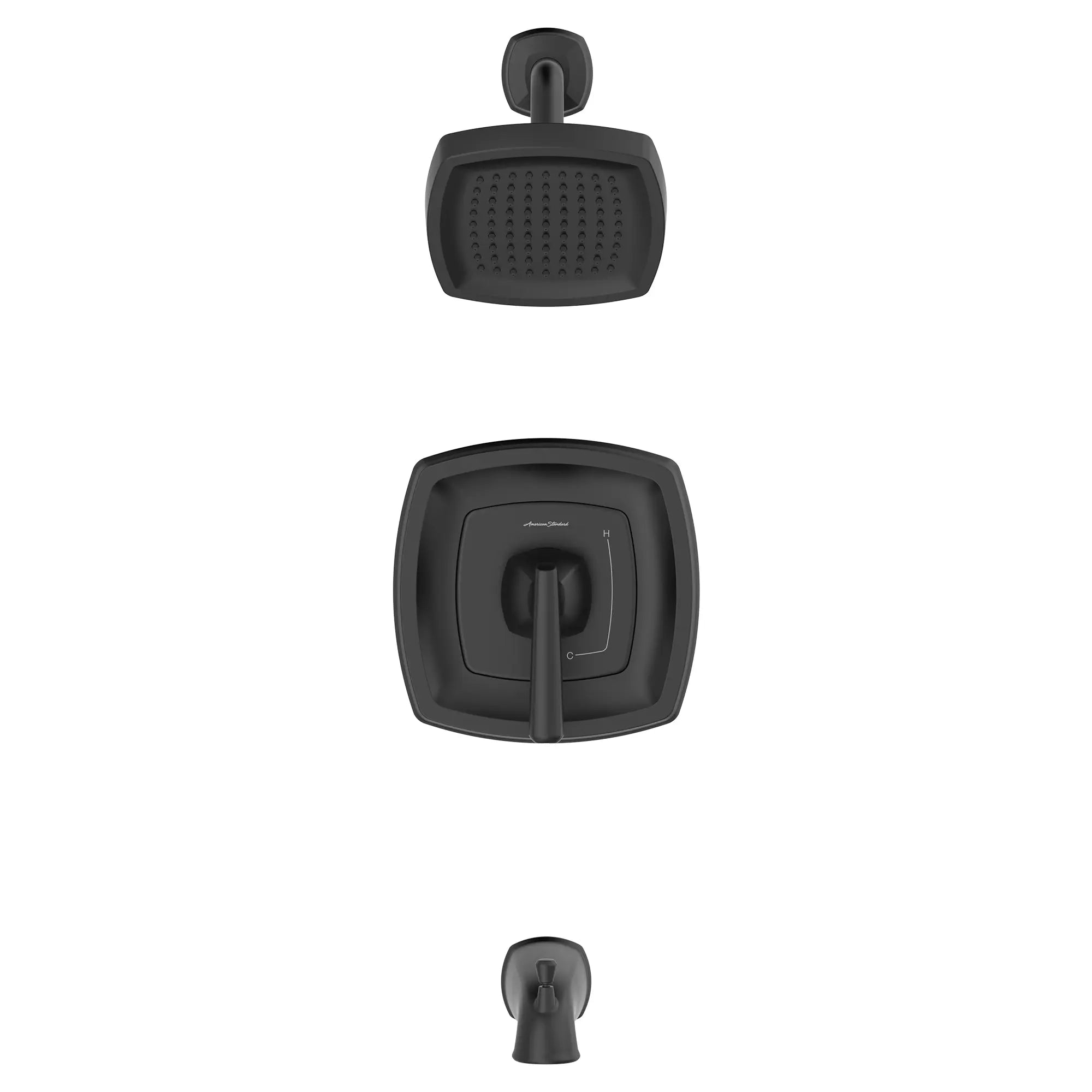 Edgemere® 1.8 gpm/6.8 L/min Tub and Shower Trim Kit With Water-Saving Showerhead, Double Ceramic Pressure Balance Cartridge With Lever Handle // TUB & SHOWER / 1.8 GPM / MATTE BLACK // 131604_TU018508.243_1_0_CDNwebp.webp