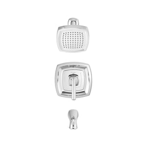 [TU018508.002] Edgemere® 1.8 gpm/6.8 L/min Tub and Shower Trim Kit With Water-Saving Showerhead, Double Ceramic Pressure Balance Cartridge With Lever Handle - Polished Chrome