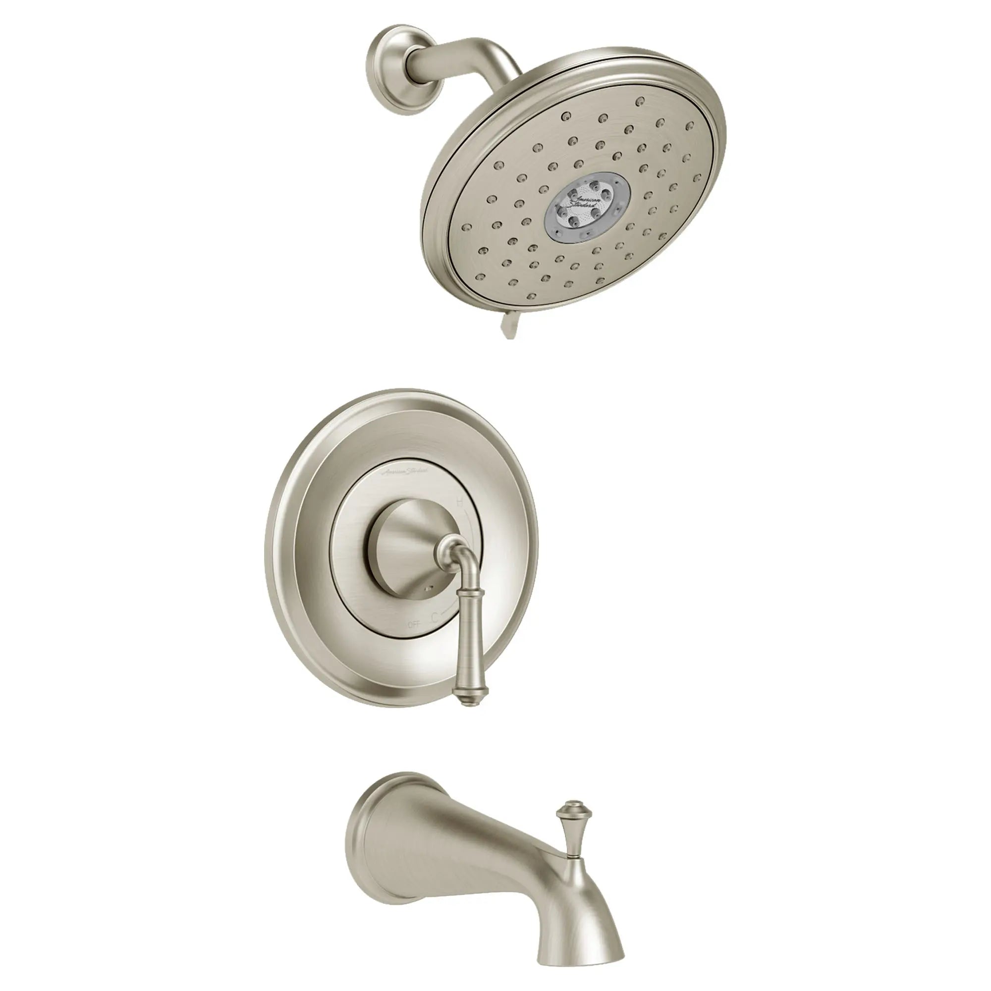 Delancey® 1.8 gpm/6.8 L/min Tub and Shower Trim Kit With Water-Saving 4-Function Showerhead and Lever Handle // TUB & SHOWER / BRUSHED NICKEL // 131699_TU052508295_1_0_CDNwebp.webp