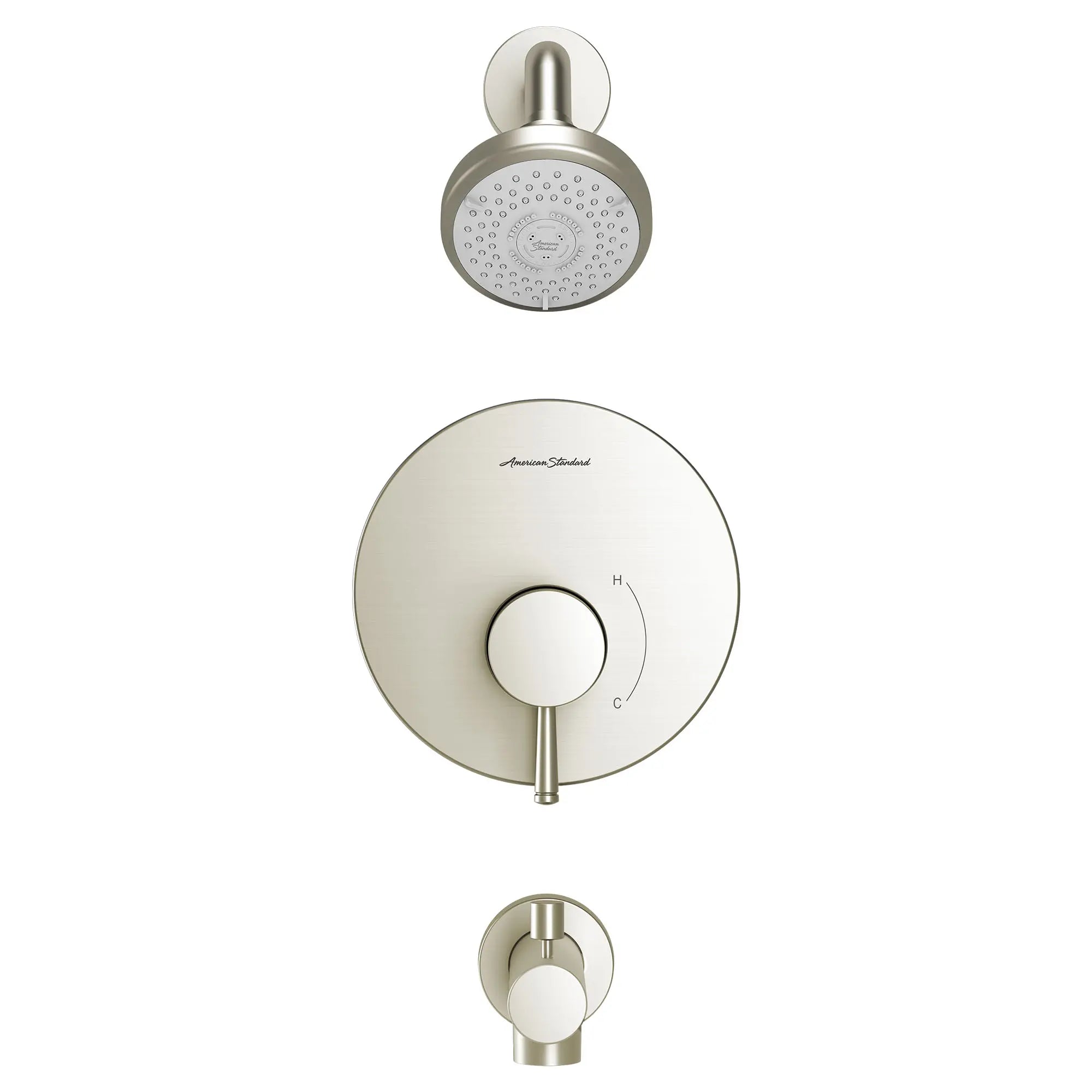 Serin® 1.75 gpm/6.6 L/min Tub and Shower Trim Kit With Water-Saving 3-Function Shower Head, Double Ceramic Pressure Balance Cartridge With Lever Handle // TUB & SHOWER / BRUSHED NICKEL // 131763_TU064508295_0_CDNwebp.webp