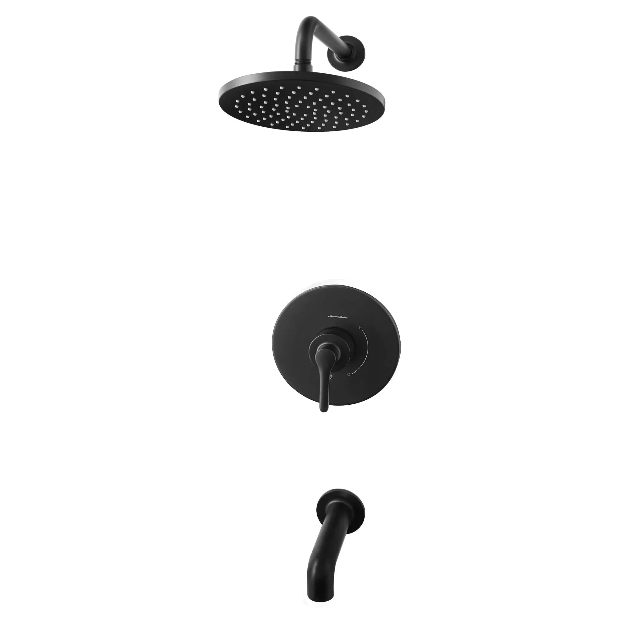 Studio® S 2.5 gpm/9.5 L/min Tub and Shower Trim Kit With Rain Showerhead, Double Ceramic Pressure Balance Cartridge With Lever Handle // MATTE BLACK // 131860_TU105502243_1_0_CDNwebp.webp