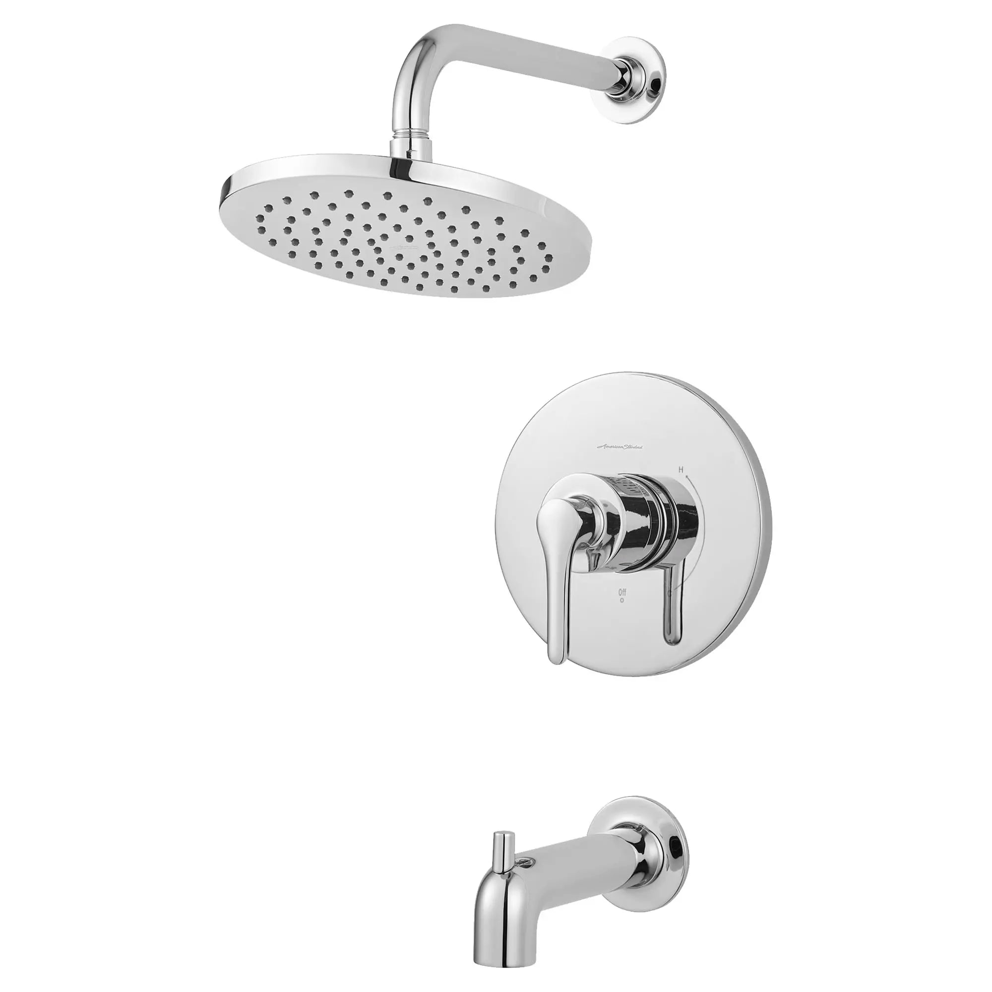 Studio® S 1.8 gpm/6.8 L/min Tub and Shower Trim Kit With Rain Showerhead, Double Ceramic Pressure Balance Cartridge With Lever Handle // TUB & SHOWER / POLISHED CHROME // 131884_TU105508002_2_0_CDNwebp.webp