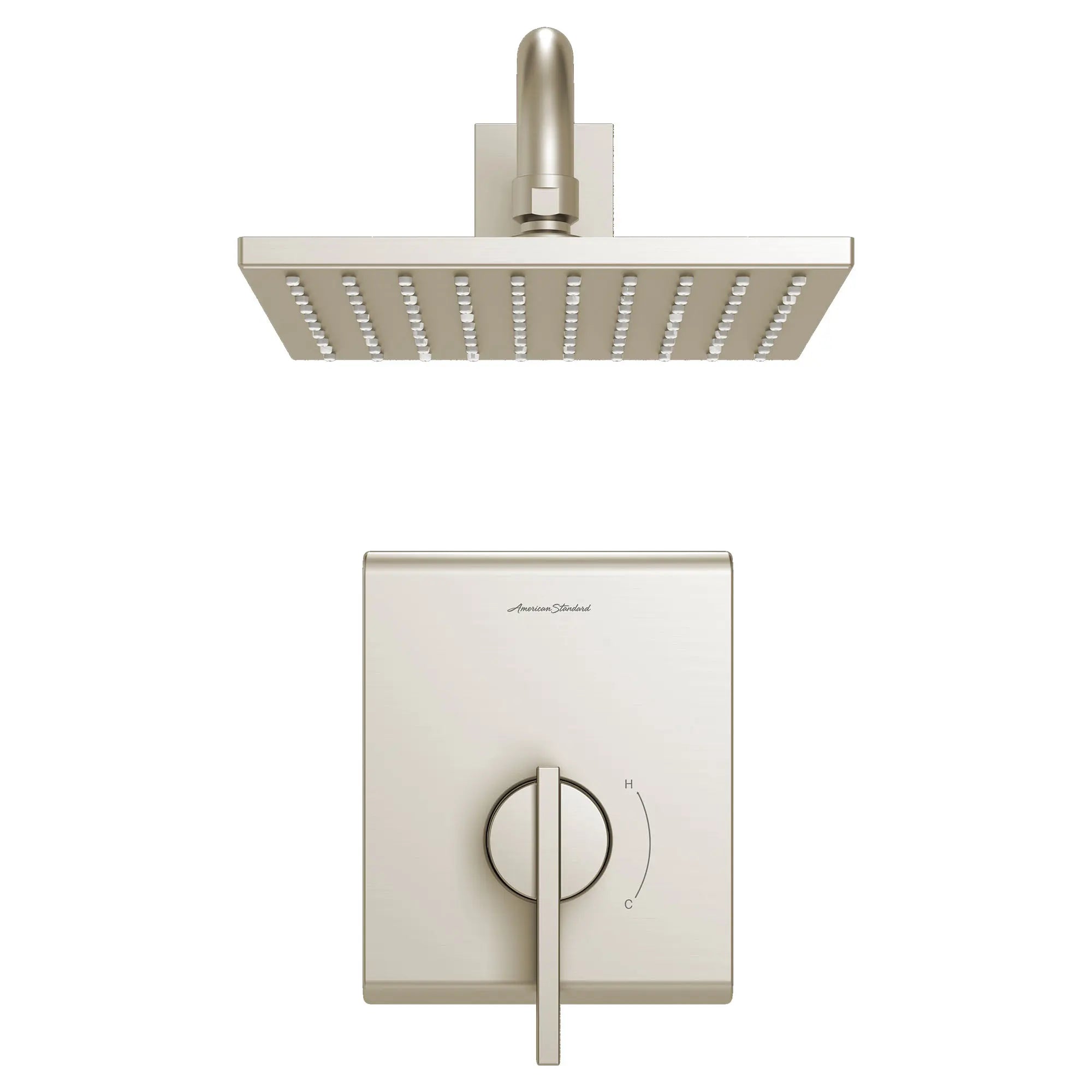 Times Square® 2.5 gpm/9.5 L/min Shower Trim Kit With Rain Showerhead, Double Ceramic Pressure Balance Cartridge With Lever Handle // BRUSHED NICKEL // 131998_TU184501295_0_CDNwebp.webp