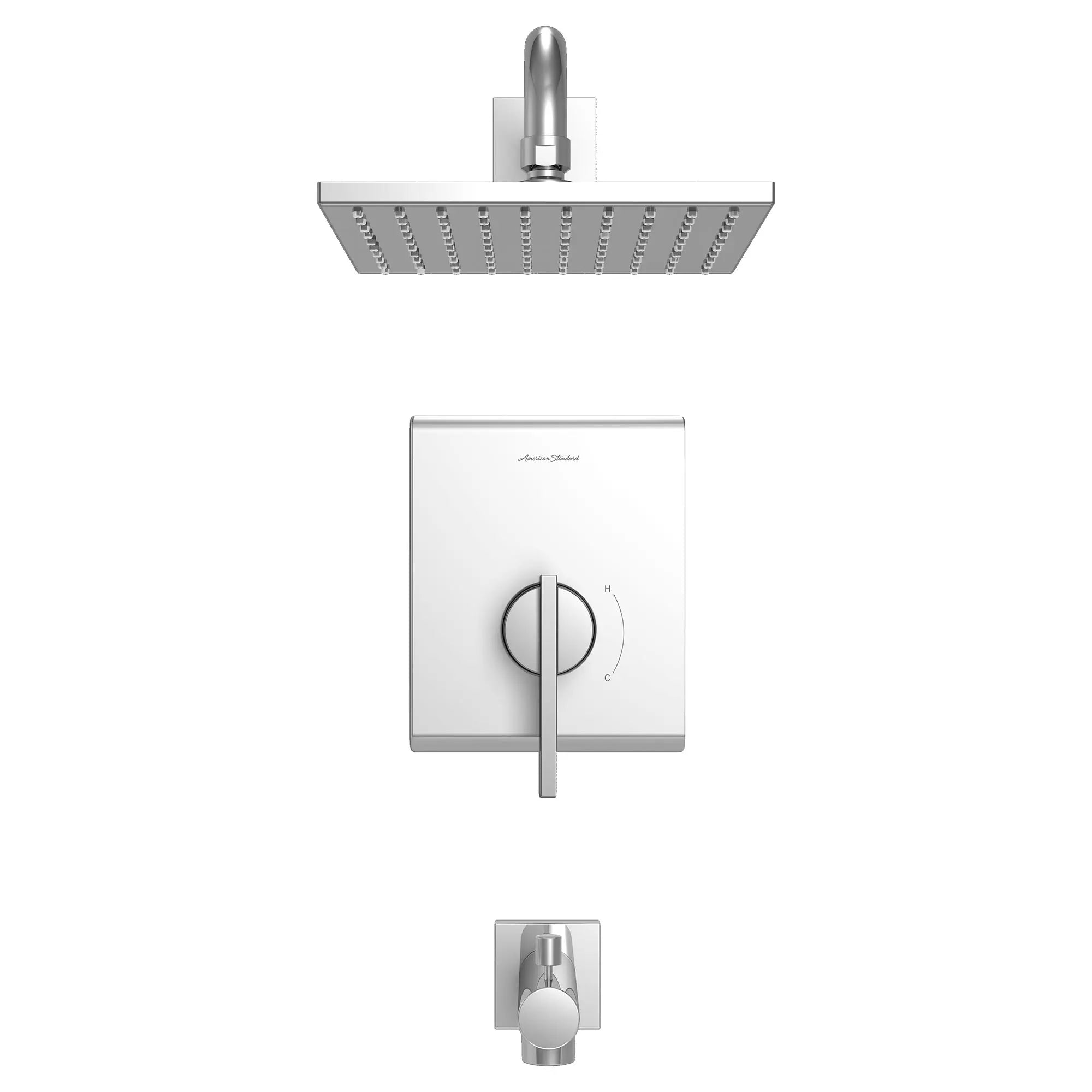 Times Square® 2.5 gpm/9.5 L/min Tub and Shower Trim Kit With Rain Showerhead, Double Ceramic Pressure Balance Cartridge With Lever Handle // POLISHED CHROME // 132003_TU184502002_0_CDNwebp.webp