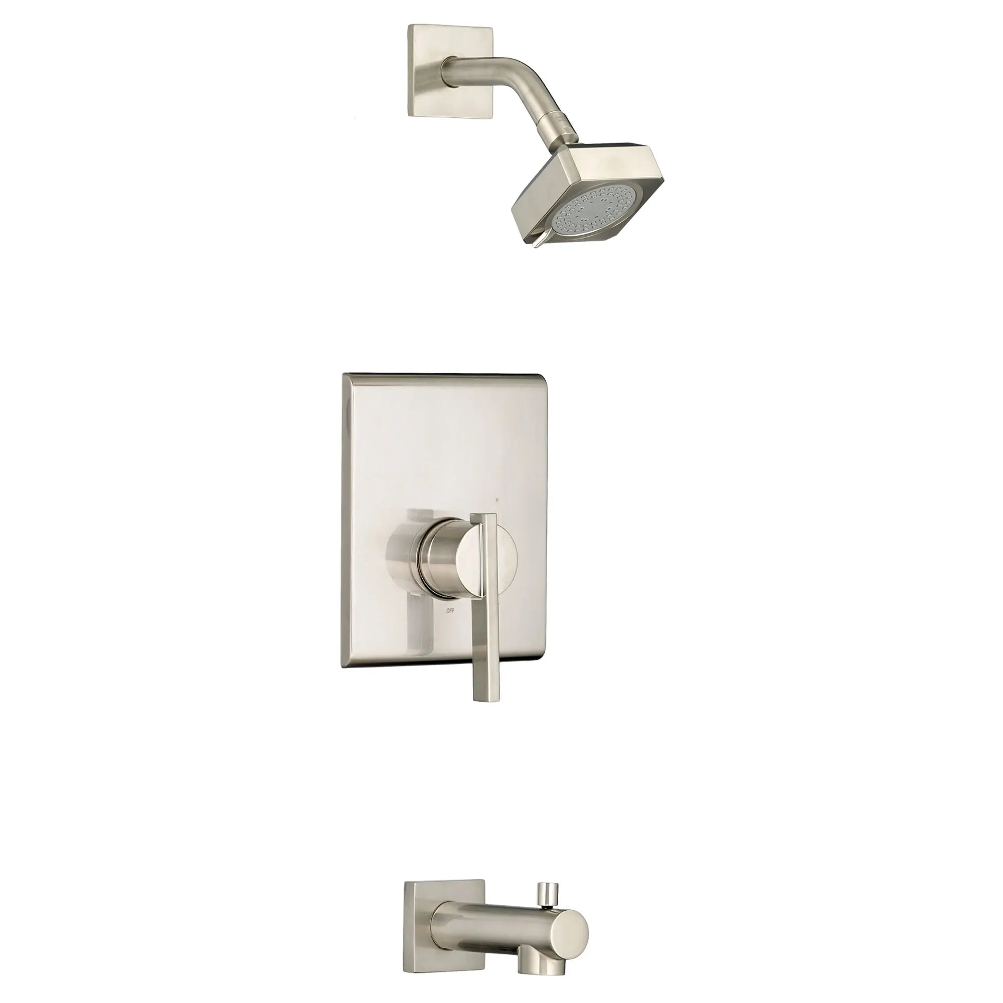 Times Square® 1.75 gpm/6.6 L/min Tub and Shower Trim Kit With Water-Saving Showerhead, Double Ceramic Pressure Balance Cartridge With Lever Handle // BRUSHED NICKEL // 132018_TU184508295_1_0_CDNwebp.webp