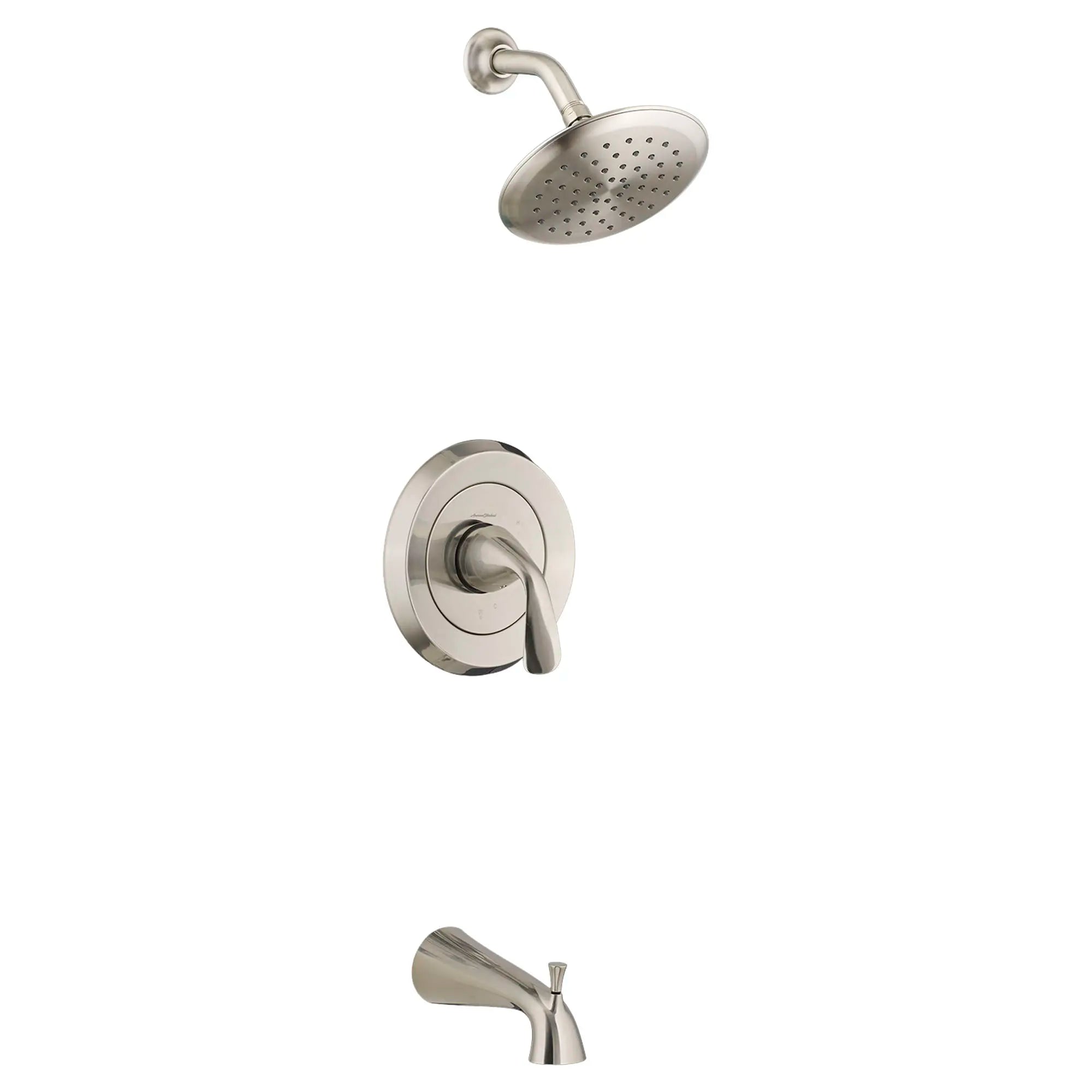 Fluent® 1.8 gpm/6.8 L/min Tub and Shower Trim Kit With Water-Saving Showerhead, Double Ceramic Pressure Balance Cartridge With Lever Handle // BRUSHED NICKEL // 132087_TU186508295_0_CDNwebp.webp