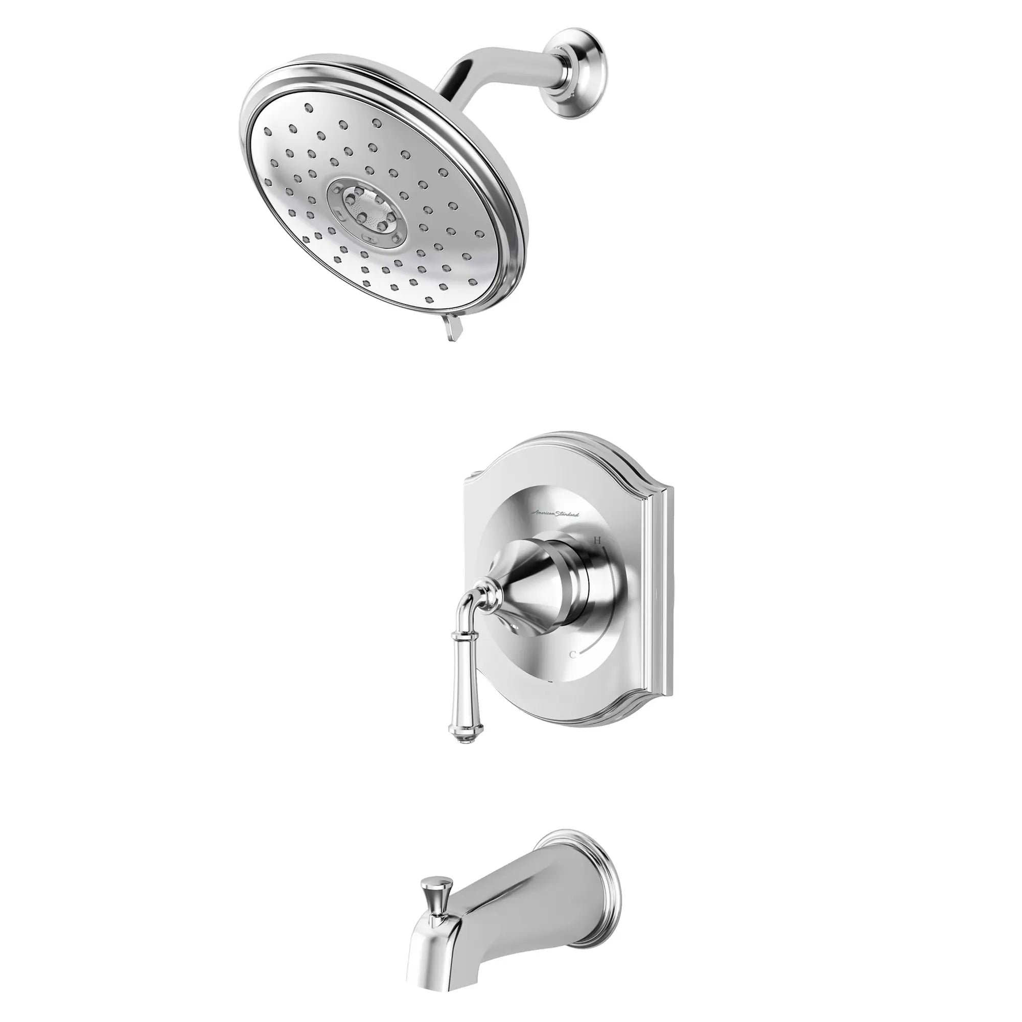 Portsmouth 1.8 GPM Tub and Shower Trim Kit with Water-Saving Showerhead and Double Ceramic Pressure Balance Cartridge with Lever Handle // POLISHED CHROME // 132314_TU415502002_2_0_CDNwebp.webp