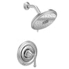[TU420501.002] Portsmouth 1.8 GPM Round Shower Trim Kit with Water-Saving Showerhead and Double Ceramic Pressure Balance Cartridge with Lever Handle - Polished Chrome