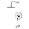 [TU430502.002] Berwick® 2.5 gpm/9.5 L/min Tub and Shower Trim Kit With Rain Showerhead, Double Ceramic Pressure Balance Cartridge and Lever Handle - Polished Chrome