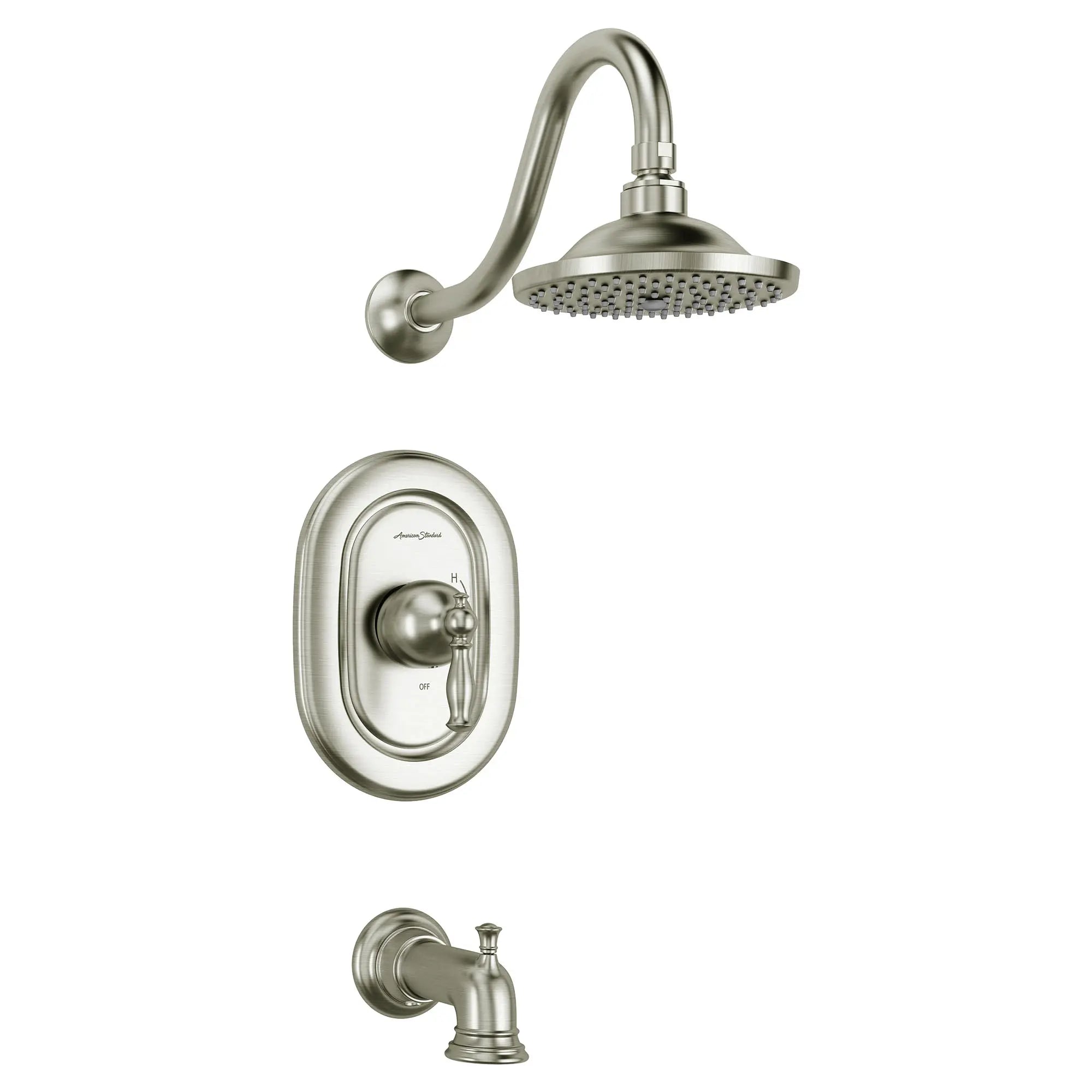 Quentin® 2.5 gpm/9.5 L/min Tub and Shower Trim Kit With Rain Showerhead, Double Ceramic Pressure Balance Cartridge With Lever Handle // BRUSHED NICKEL // 132456_TU440502295_1_0_CDNwebp.webp