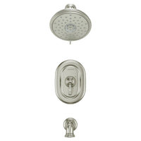 [TU440508.295] Quentin® 1.8 gpm /6.8 L/min Tub and Shower Trim Kit With Water-Saving Showerhead, Double Ceramic Pressure Balance Cartridge With Lever Handle - Polished Chrome