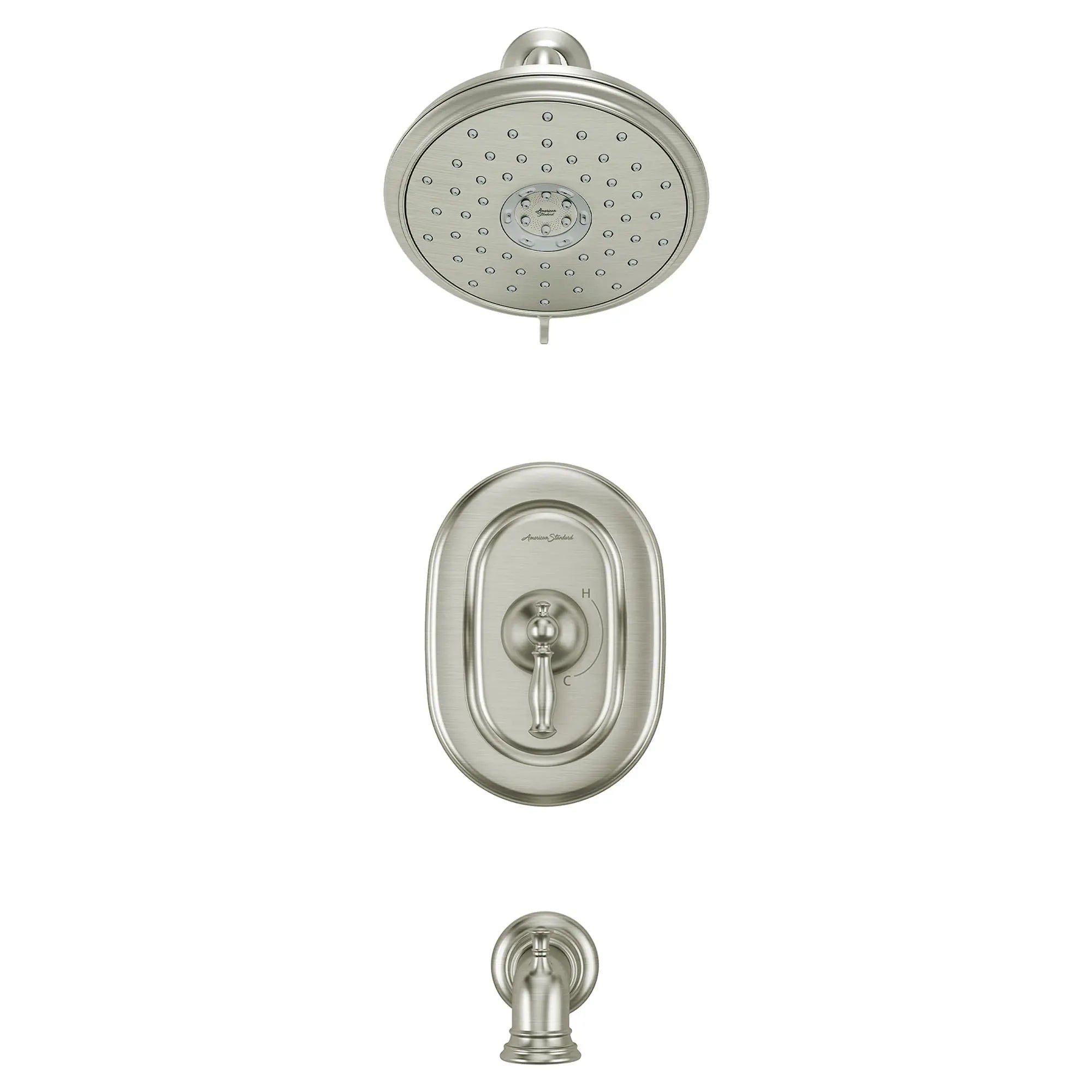 Quentin® 1.8 gpm /6.8 L/min Tub and Shower Trim Kit With Water-Saving Showerhead, Double Ceramic Pressure Balance Cartridge With Lever Handle // BRUSHED NICKEL // 132480_TU440508295_0_CDNwebp.webp