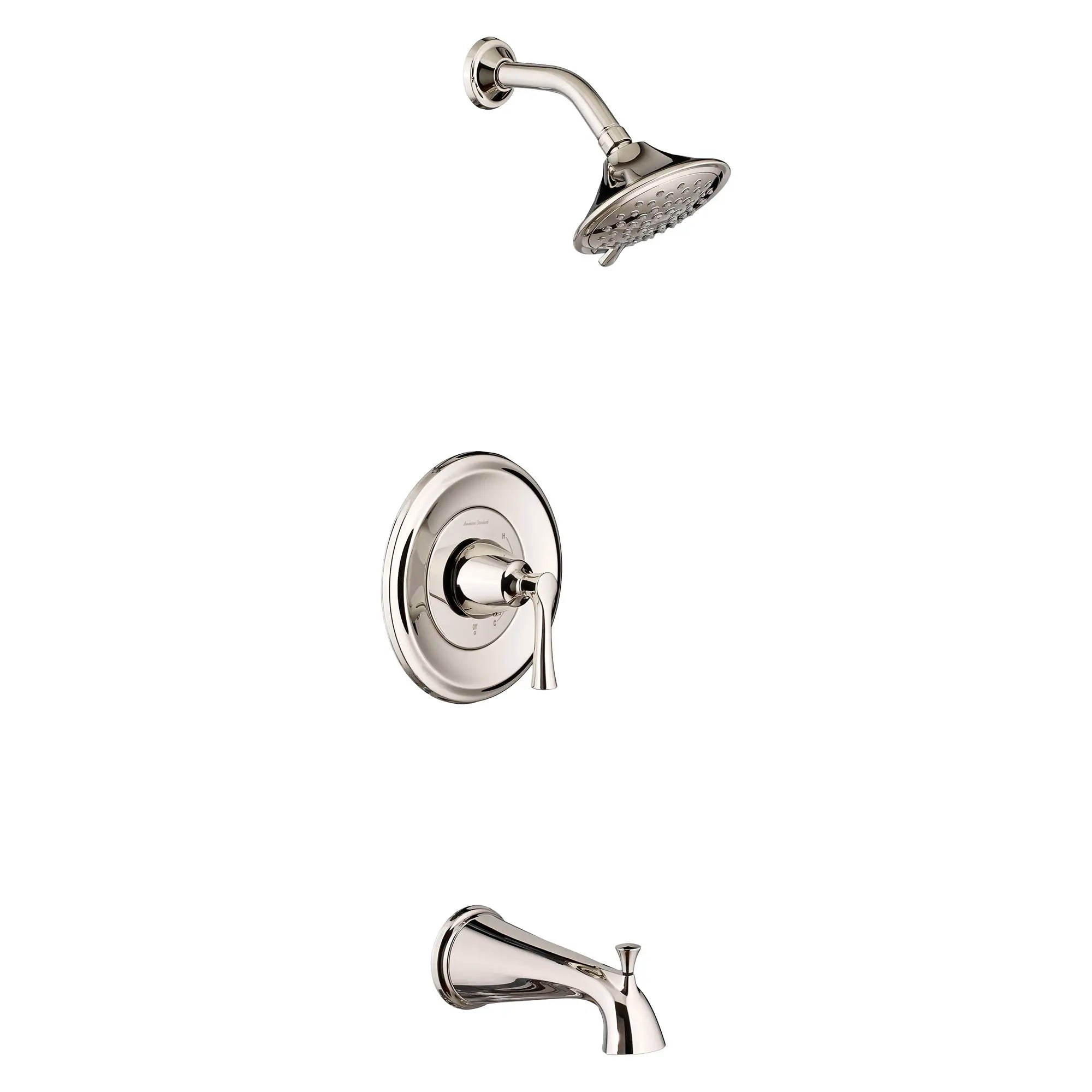 Estate 1.8 gpm/6.8 L/min Tub and Shower Trim Kit With Water-Saving 3-Function Showerhead, Double Ceramic Pressure Balance Cartridge With Lever Handle // TUB & SHOWER / 1.8 GPM / POLISHED NICKEL // 132586_TU722508013_0_CDNwebp.webp