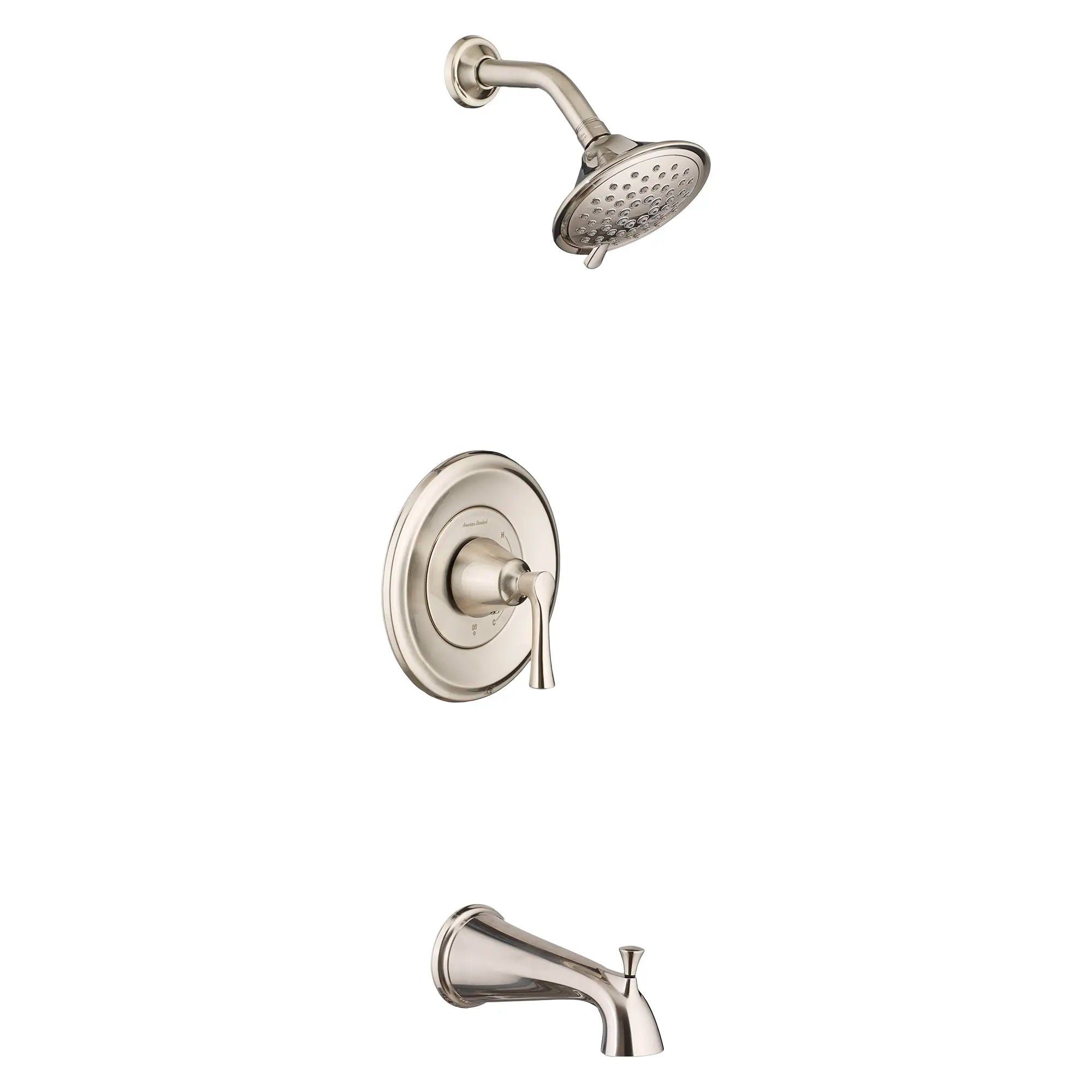 Estate 1.8 gpm/6.8 L/min Tub and Shower Trim Kit With Water-Saving 3-Function Showerhead, Double Ceramic Pressure Balance Cartridge With Lever Handle // TUB & SHOWER / 1.8 GPM / BRUSHED NICKEL // 132590_TU722508295_0_CDNwebp.webp