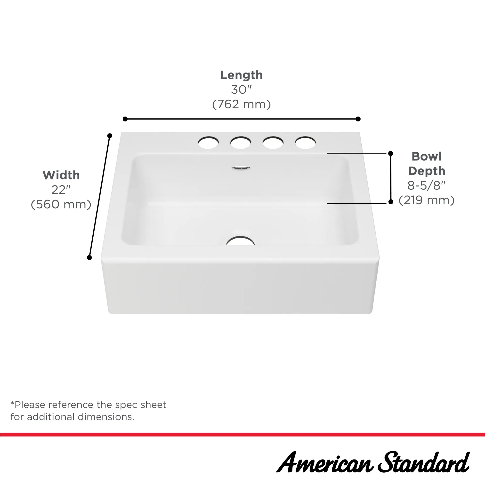 Delancey 30 x 22-Inch Cast Iron 4-Hole Undermount Single-Bowl Apron Front Kitchen Sink // 30 X 22 IN / BRILLIANT WHITE // 133143_Delancey_Infographic_77SB30220A308_0001_SEPT2025_2_CDNwebp.webp
