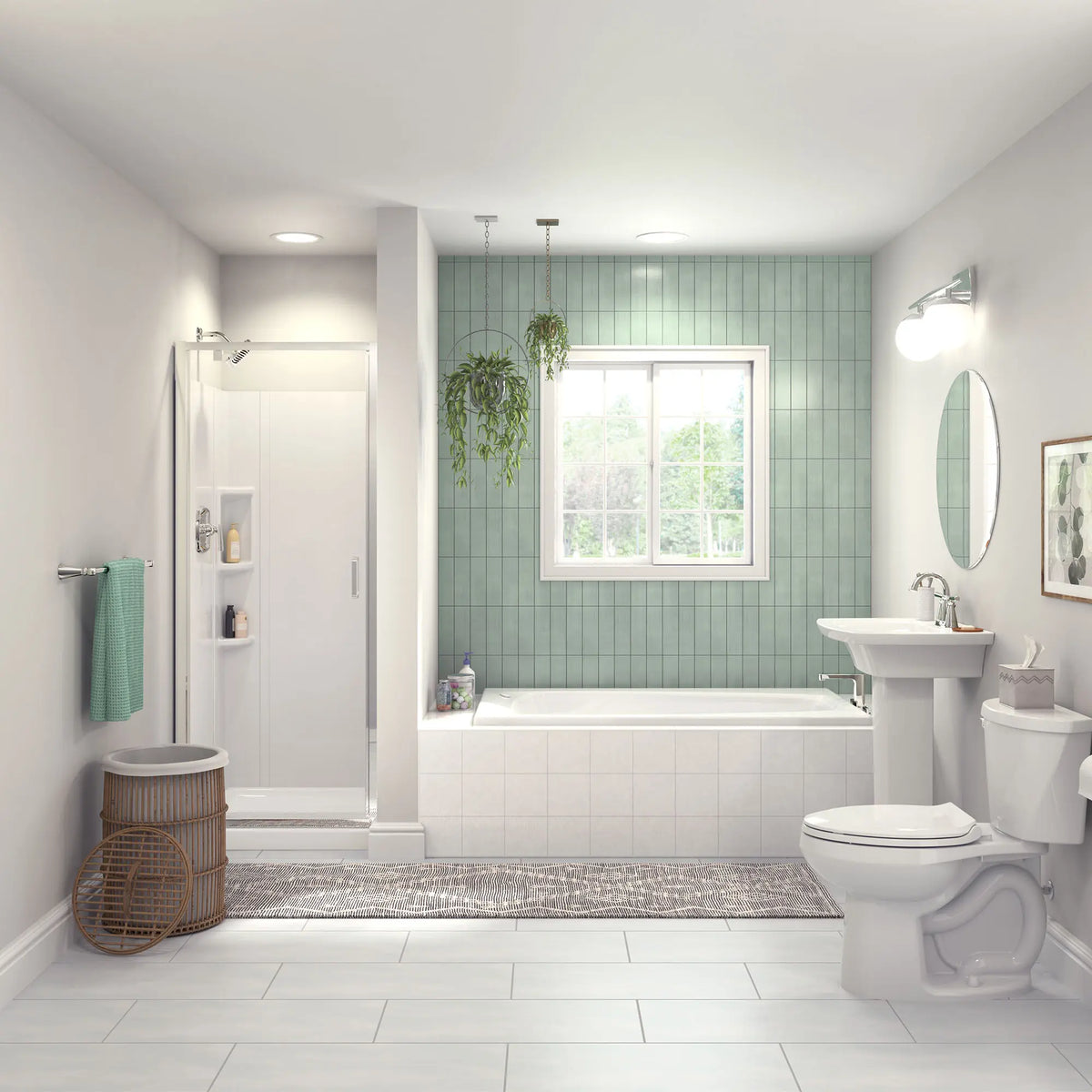 Edgemere® 1.8 gpm/6.8 L/min Shower Trim Kit With Water-Saving Showerhead, Double Ceramic Pressure Balance Cartridge With Lever Handle // SHOWER / 1.8 GPM / POLISHED CHROME // 152125_B-AM00842400.213_A8023-CO.011_2950SWT32.011_TU018507.002_0_CDNwebp_95f23043-bf5d-48e2-9ec7-30cc521a6d27.webp