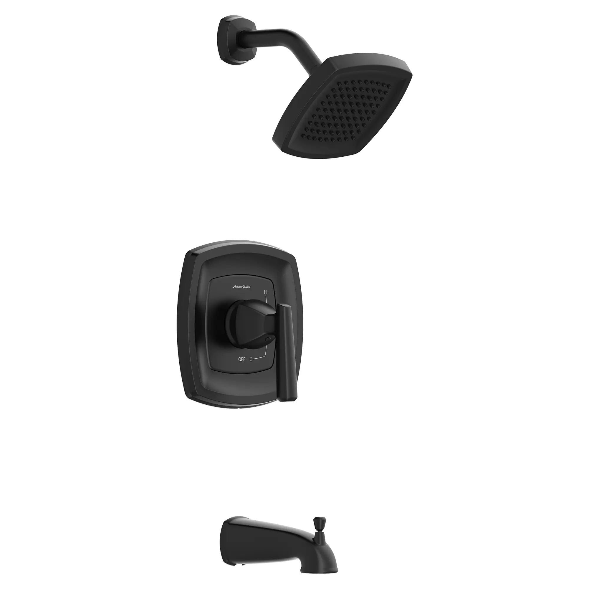 Edgemere® 1.8 gpm/6.8 L/min Tub and Shower Trim Kit With Water-Saving Showerhead, Double Ceramic Pressure Balance Cartridge With Lever Handle // TUB & SHOWER / 1.8 GPM / MATTE BLACK // 152263_TU018508.243_2_0_CDNwebp.webp