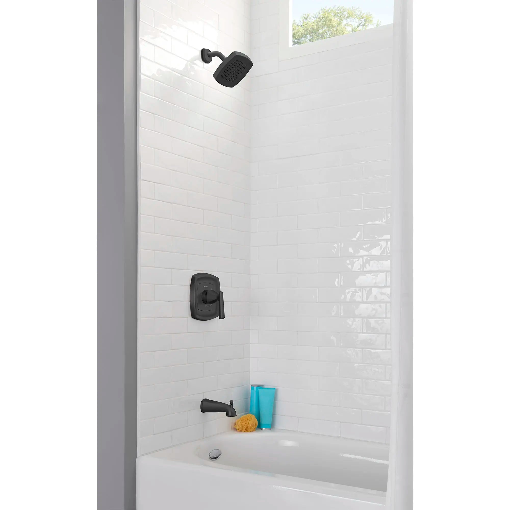 Edgemere® 1.8 gpm/6.8 L/min Shower Trim Kit With Water-Saving Showerhead, Double Ceramic Pressure Balance Cartridge With Lever Handle // SHOWER / 1.8 GPM / MATTE BLACK // 152295_B-TU018507.243__0_CDNwebp.webp