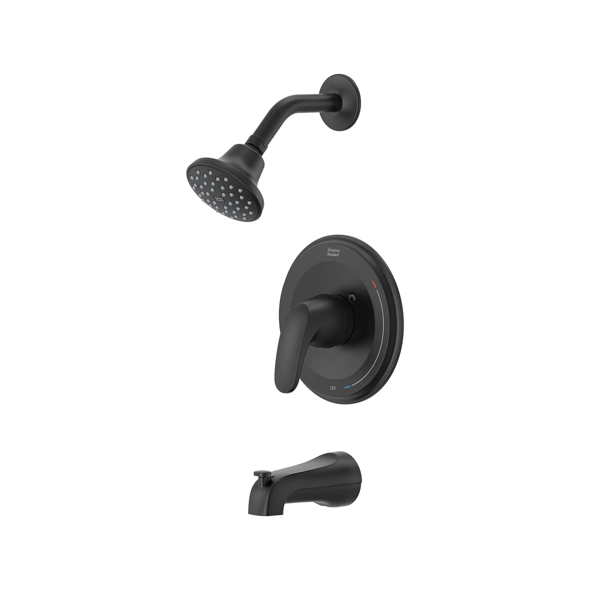 Colony® PRO 1.75 gpm/6.6 L/min Tub and Shower Trim Kit With Water-Saving Showerhead, Double Ceramic Pressure Balance Cartridge With Lever Handle // TUB & SHOWER / MATTE BLACK // 166346_Colony_SiloLeft_TU075508.243_0001_Aug2023_0_CDNwebp_789a694e-7e19-4f5e-b3c2-10533aa6349d.webp