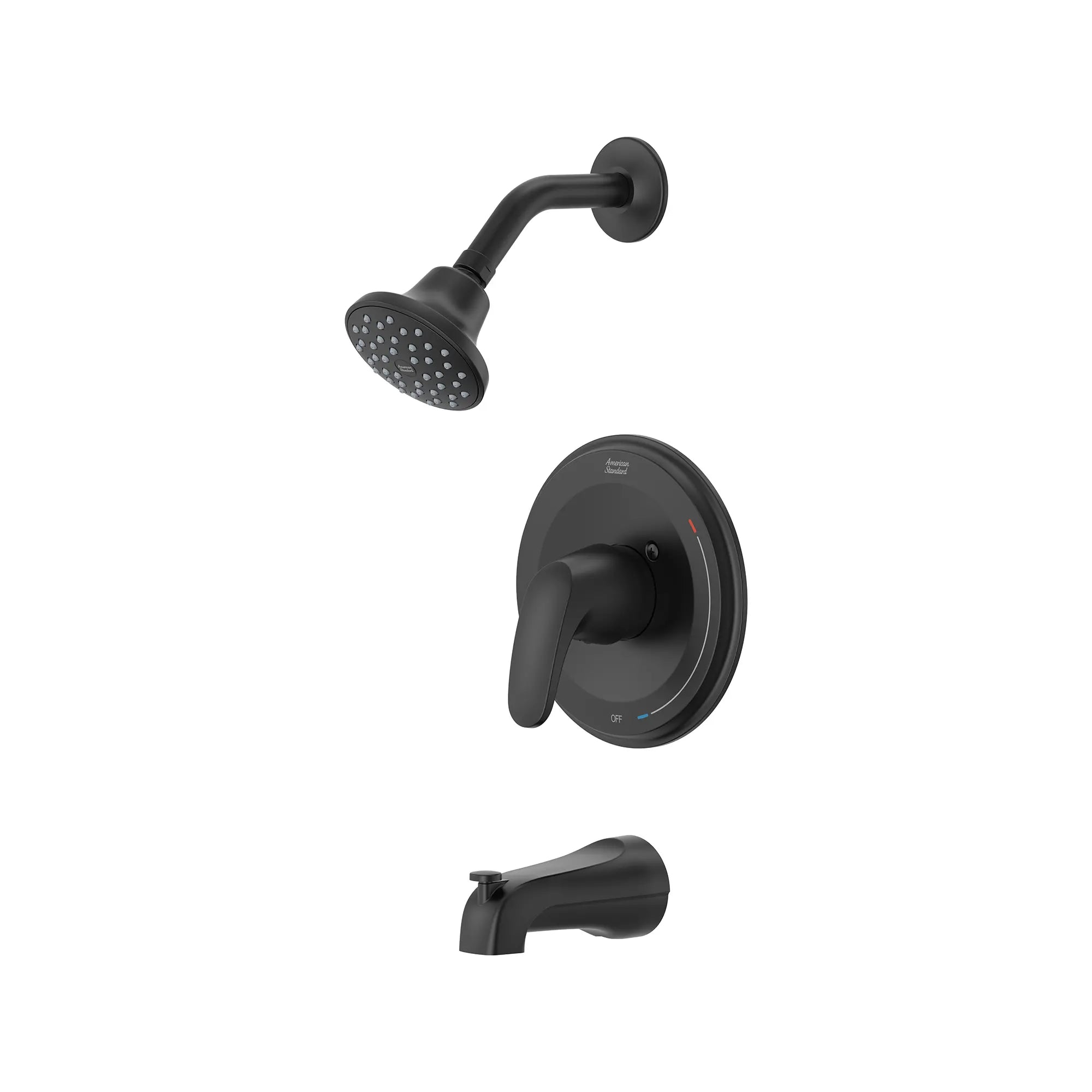 Colony® PRO 1.75 gpm/6.6 L/min Tub and Shower Trim Kit With Water-Saving Showerhead, Double Ceramic Pressure Balance Cartridge With Lever Handle // TUB & SHOWER / MATTE BLACK // 166346_Colony_SiloLeft_TU075508.243_0001_Aug2023_0_CDNwebp_af8dc25a-dcae-474a-bd35-0e6a74291b96.webp
