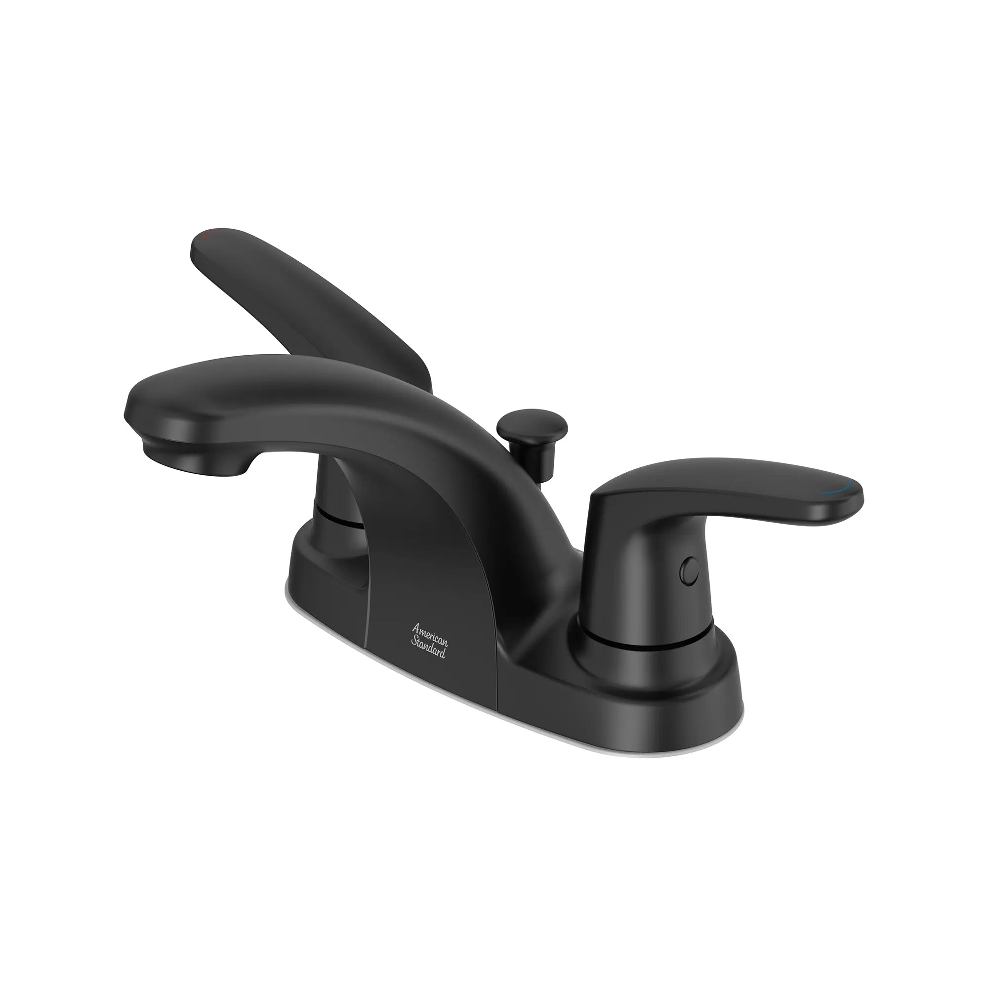 Colony® PRO 4-Inch Centerset 2-Handle Bathroom Faucet 1.2 gpm/4.5 Lpm Less Drain, With Lever Handles // MATTE BLACK // 166386_Colony_SiloLeft_7075205.243_0001_Aug2023_0_CDNwebp.webp