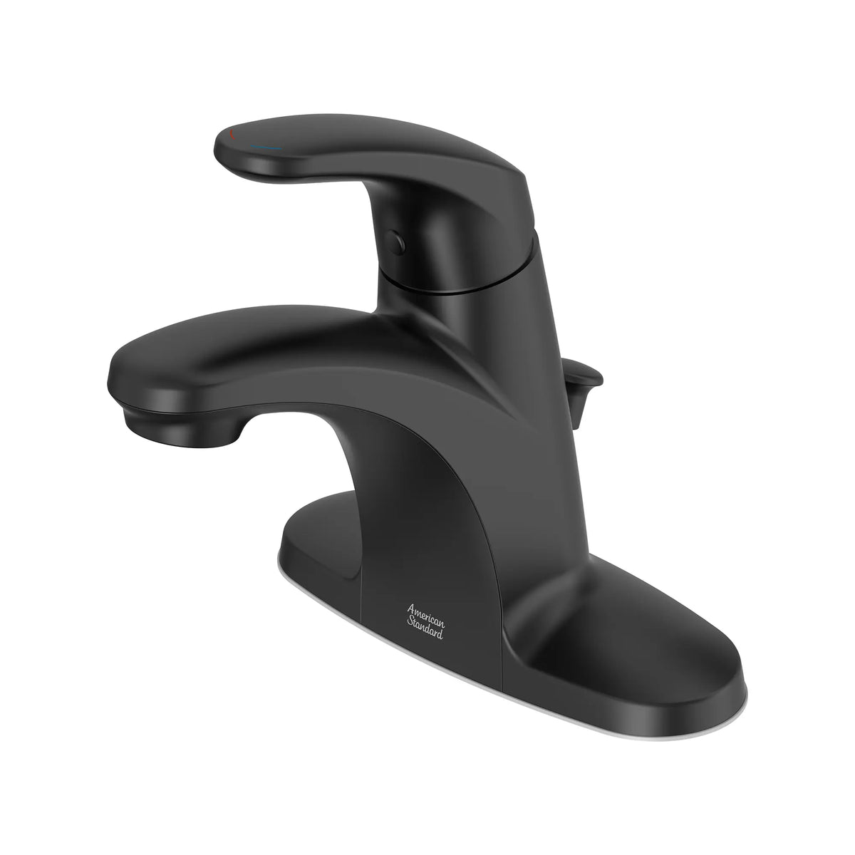 Colony® PRO 4-Inch Centerset Single-Handle Bathroom Faucet 1.2 gpm/4.5 Lpm Less Drain With Lever Handle // MATTE BLACK // 166392_Colony_SiloLeft_7075005.243_0001_Aug2023_0_CDNwebp_b55ae1ab-8f19-4790-9659-3cc7398df1bb.webp