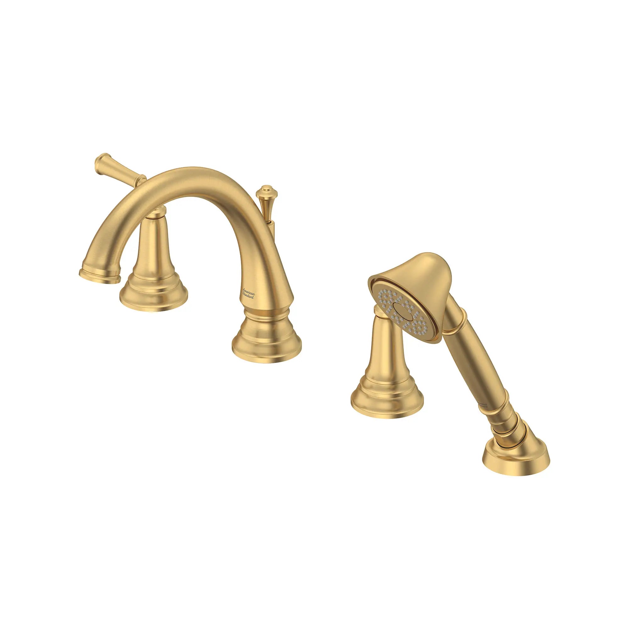 Delancey® Bathtub Faucet With  Lever Handles and Personal Shower for Flash® Rough-In Valve // BRUSHED COOL SUNRISE // 166471_Delancey_SiloLeft_T052901.GN0_0001_Mar2023_0_CDNwebp_26af5082-1e99-4c4d-9dcd-c92639084289.webp