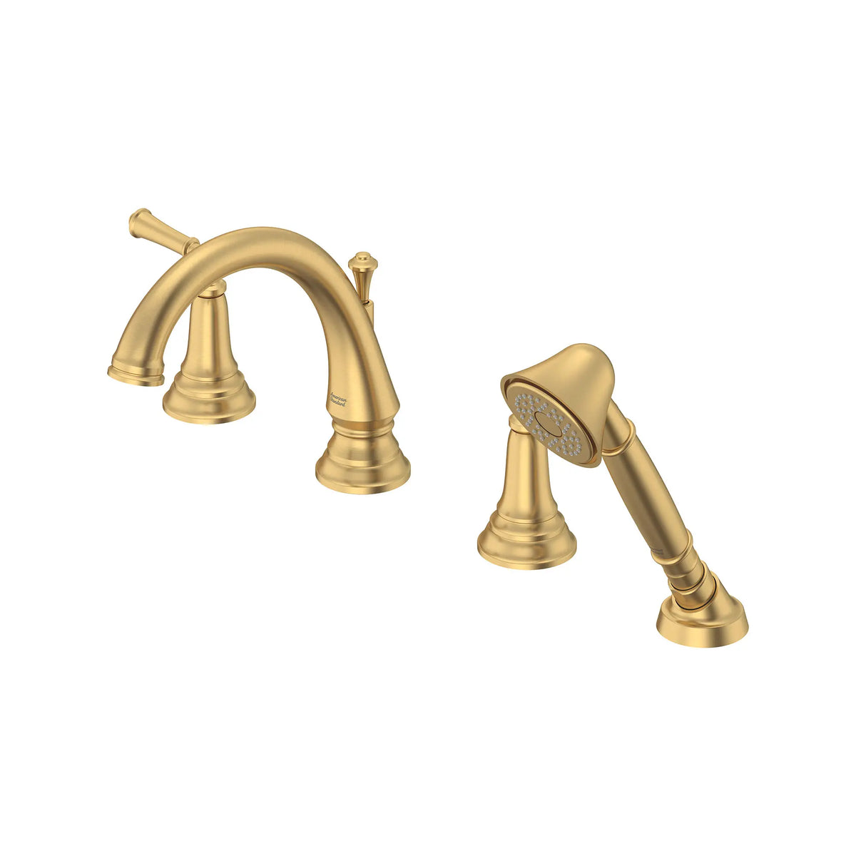 Delancey® Bathtub Faucet With  Lever Handles and Personal Shower for Flash® Rough-In Valve // BRUSHED COOL SUNRISE // 166471_Delancey_SiloLeft_T052901.GN0_0001_Mar2023_0_CDNwebp_f90d6869-5d9c-491f-b7e7-4720a3990a24.webp