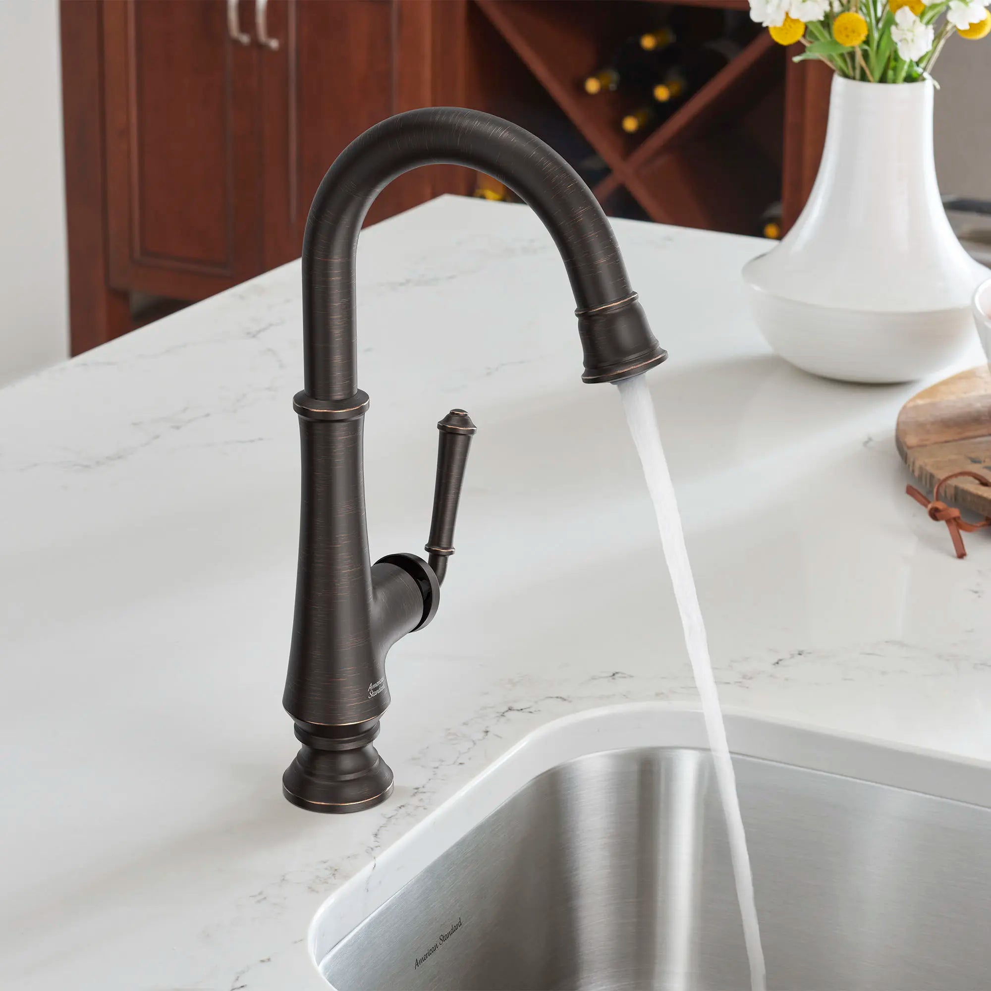 Delancey® Single-Handle Pull-Down Bar Faucet 1.5 gpm/5.7 L/min // LEGACY BRONZE // 166658_Delancey_EnvironmentCloseUp_4279410.278_0002_Jul2023_0_CDNwebp.webp
