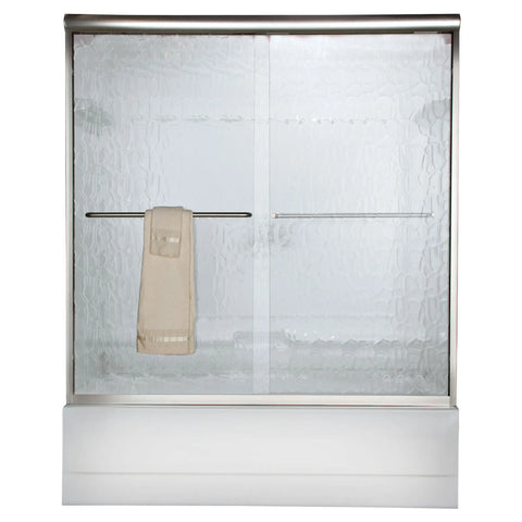 Euro 60 x 57-Inch Height Semi-Frameless Sliding Tub Door with Clear Glass