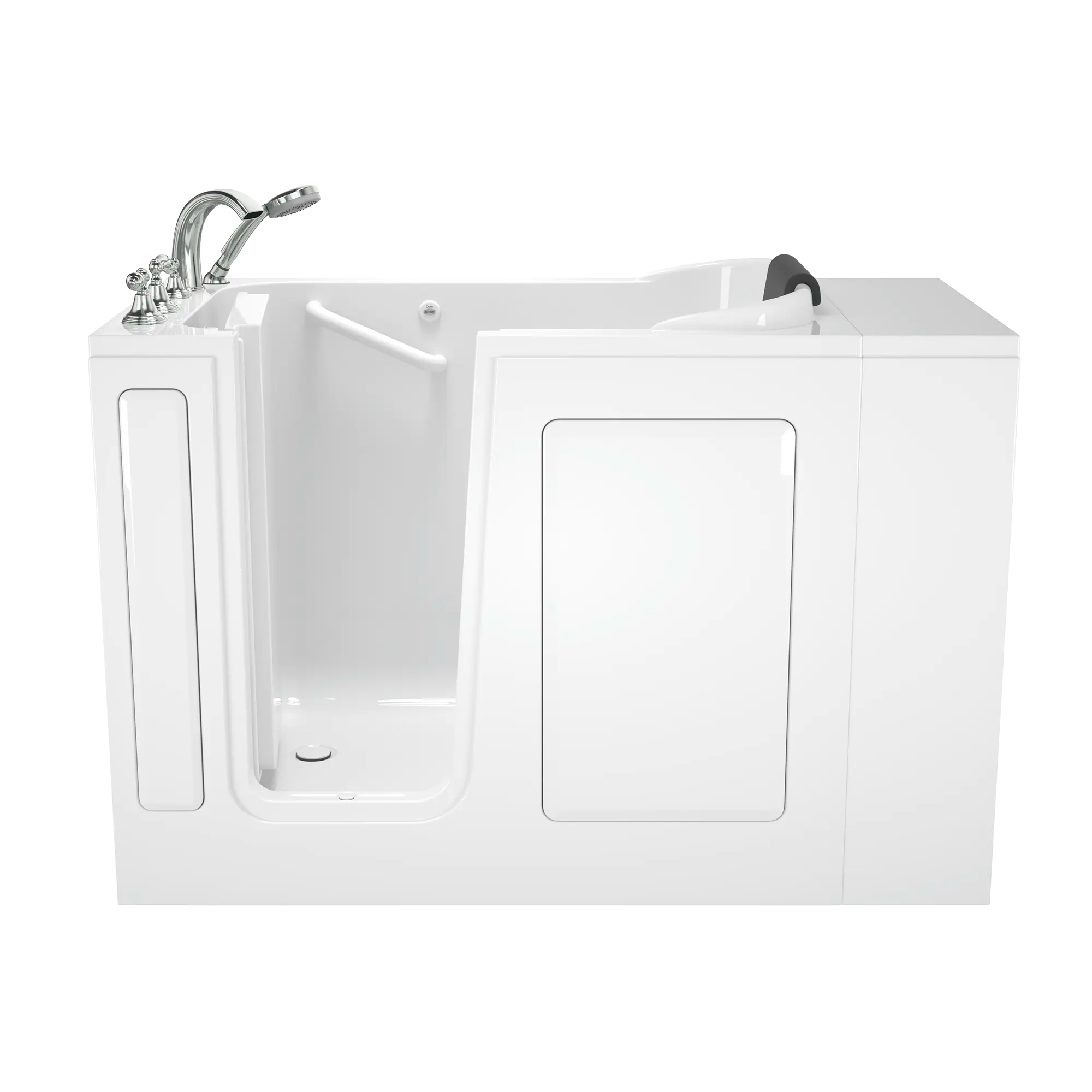 Gelcoat Premium Series 28 x 48-Inch Walk-in Tub With Soaker System - Left-Hand Drain With Faucet // WHITE // 166801_Front_2848_109_SLW_SS4828_LS-WH_0_CDNwebp.webp