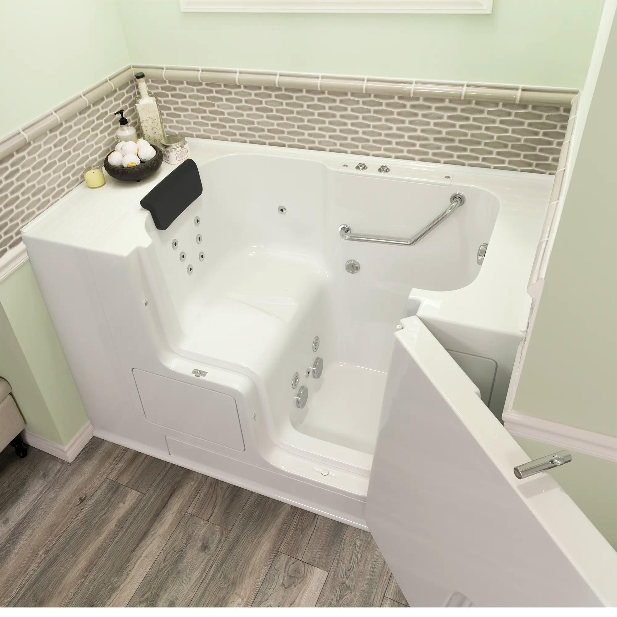 Gelcoat Premium Series 32 x 52 -Inch Walk-in Tub With Whirlpool System - Right-Hand Drain // WHITE // 166859_3252OD_105_WRW_2017_sq_0_CDNwebp.webp