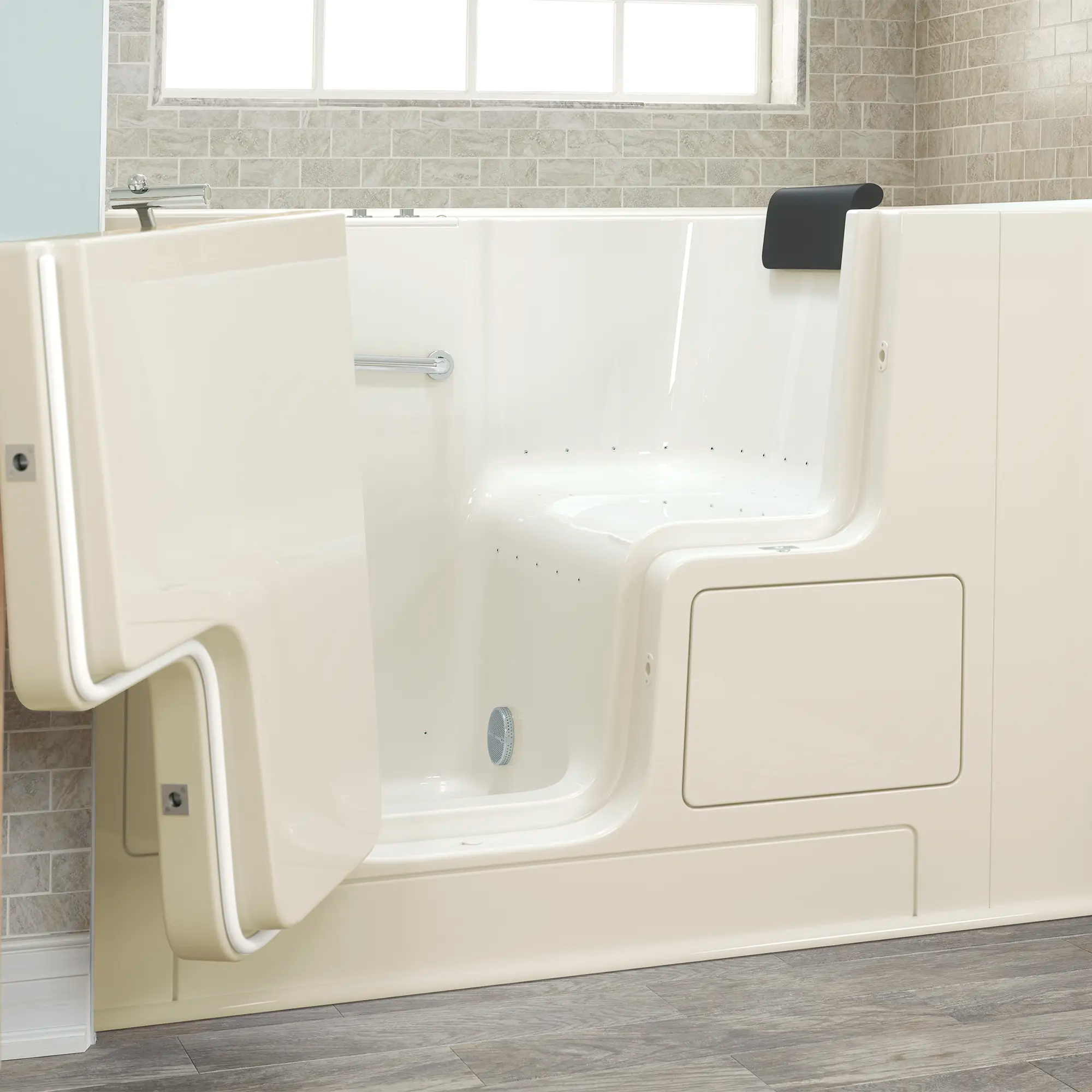 Gelcoat Premium Series 32 x 52 -Inch Walk-in Tub With Air Spa System - Left-Hand Drain // LINEN // 166860_3252OD_105_ALL_v2_2017_sq_0_CDNwebp.webp