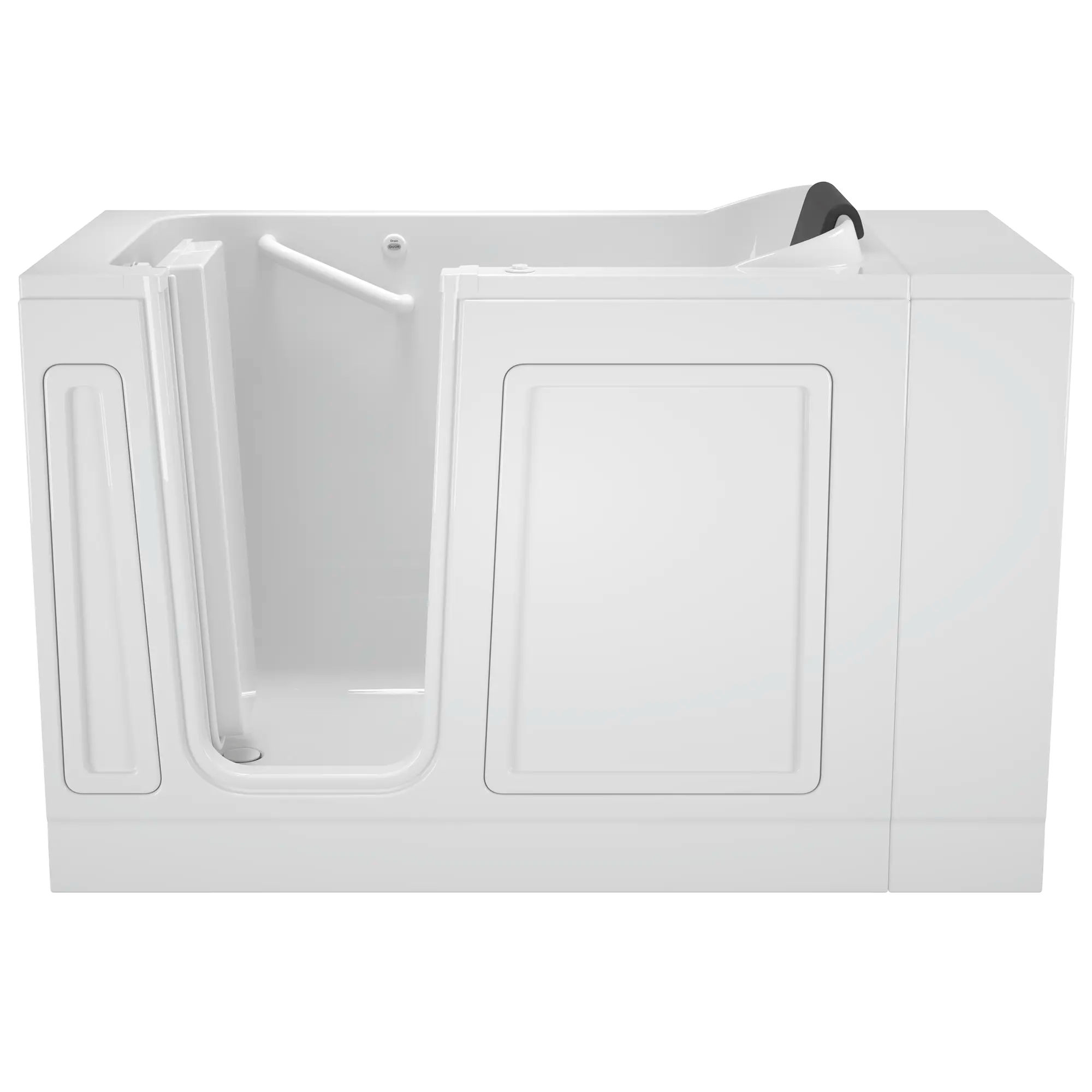 Acrylic Luxury Series 28 x 48-Inch Walk-in Tub With Whirlpool System - Left-Hand Drain // WHITE // 166875_Front_2848_115_ALW_WLW_0_CDNwebp.webp