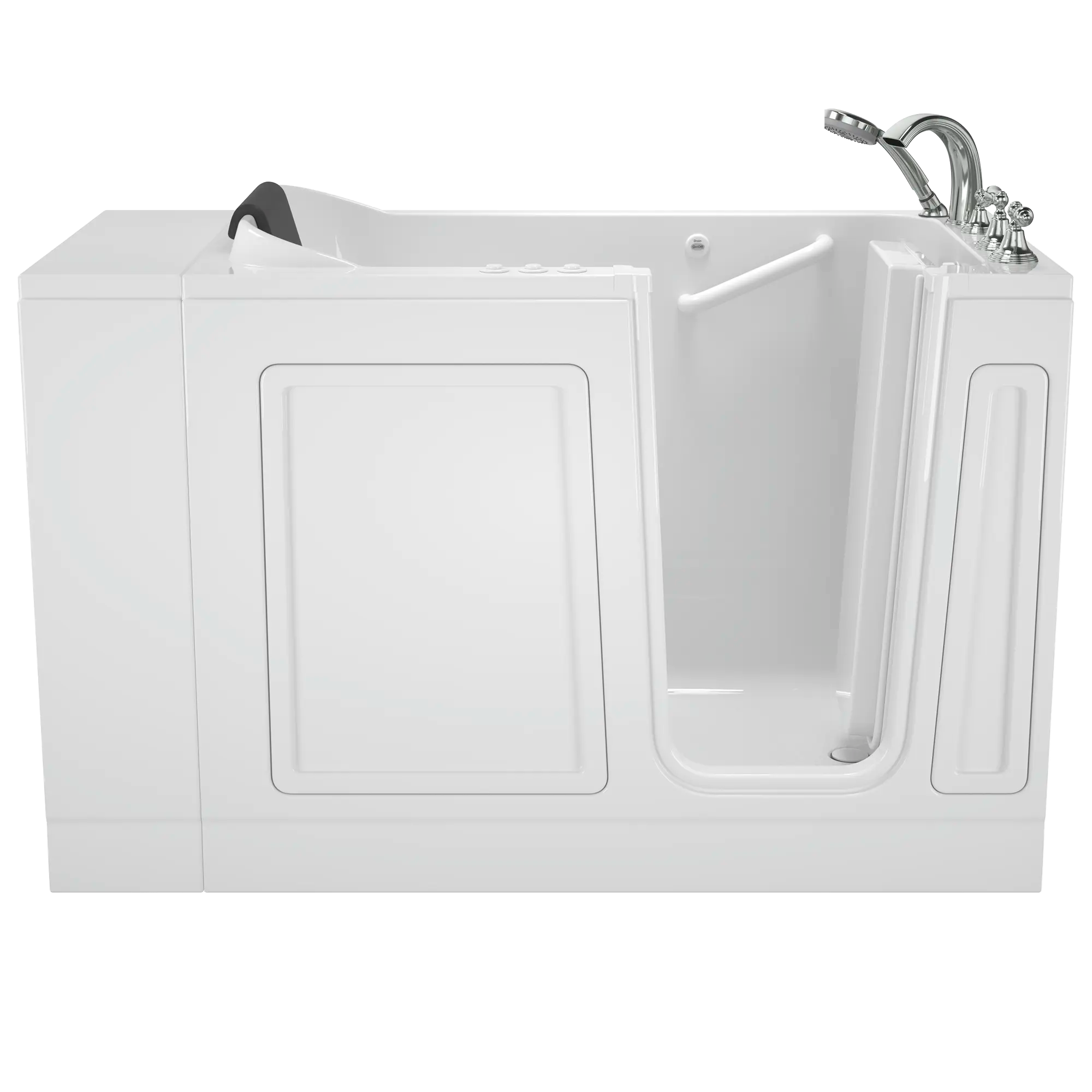 Acrylic Luxury Series 28 x 48-Inch Walk-in Tub With Combination Air Spa and Whirlpool Systems - Right-Hand Drain With Faucet // WHITE // 166881_Front_2848_119_CRW_ST4828RD-WH_0_CDNwebp.webp