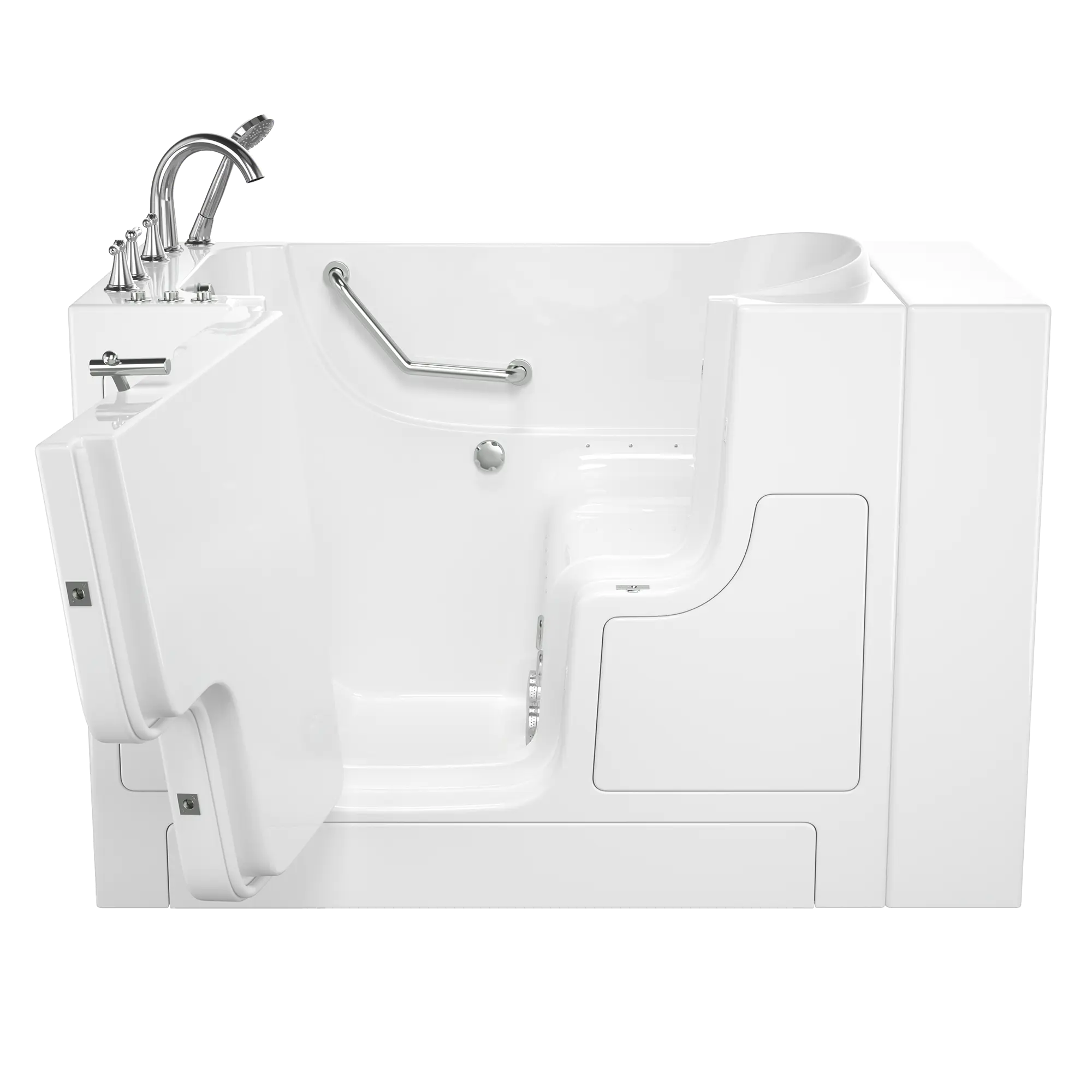 Gelcoat Value Series 30 x 52 -Inch Walk-in Tub With Combination Air Spa and Whirlpool Systems - Left-Hand Drain With Faucet // WHITE // 166910_Front_3052OD_709_CLW_SS9OD5230LD-WH_0_CDNwebp.webp