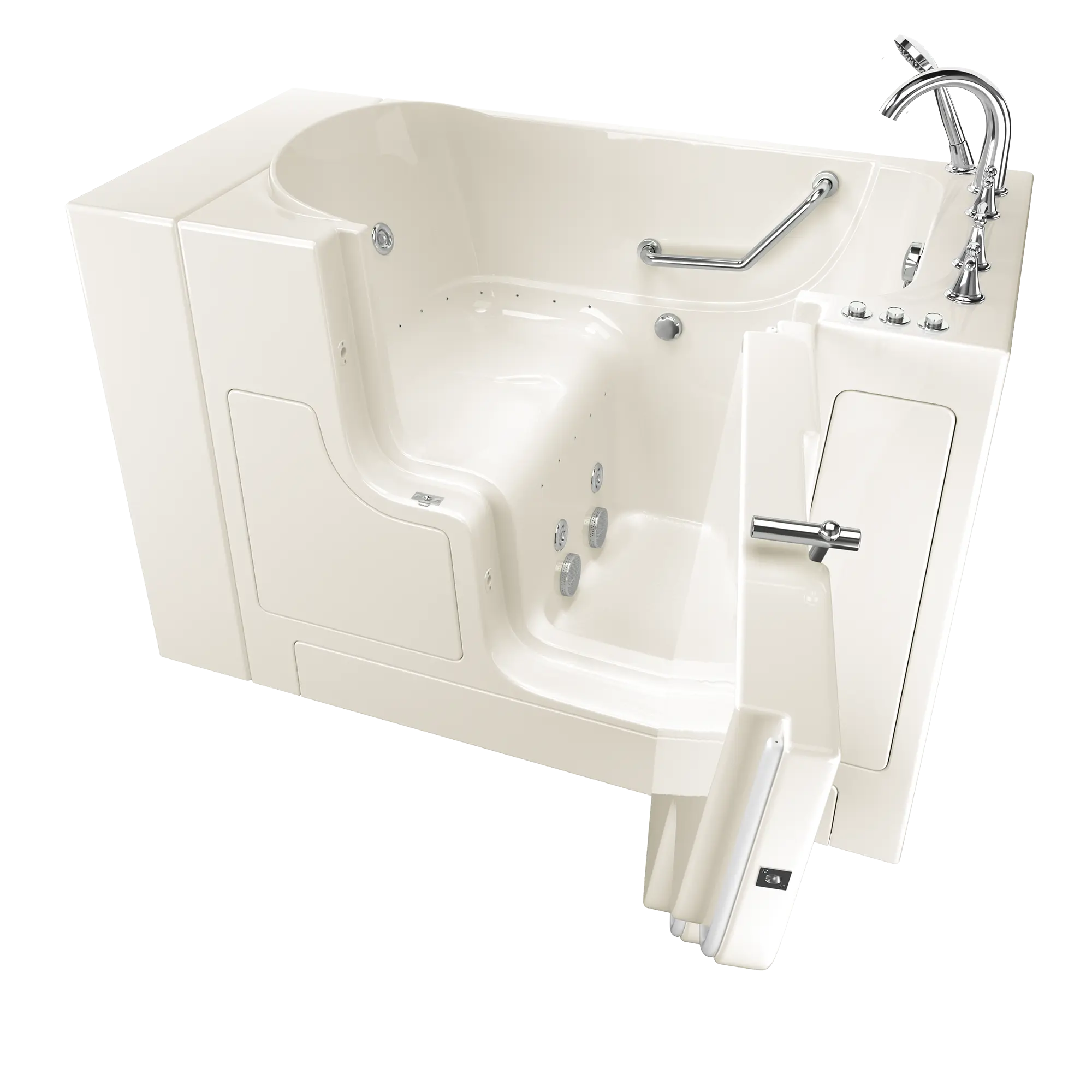 Gelcoat Value Series 30 x 52 -Inch Walk-in Tub With Combination Air Spa and Whirlpool Systems - Right-Hand Drain With Faucet // LINEN // 166914_3052OD709CRL_SS9OD5230RD-BC_KO_0_CDNwebp.webp