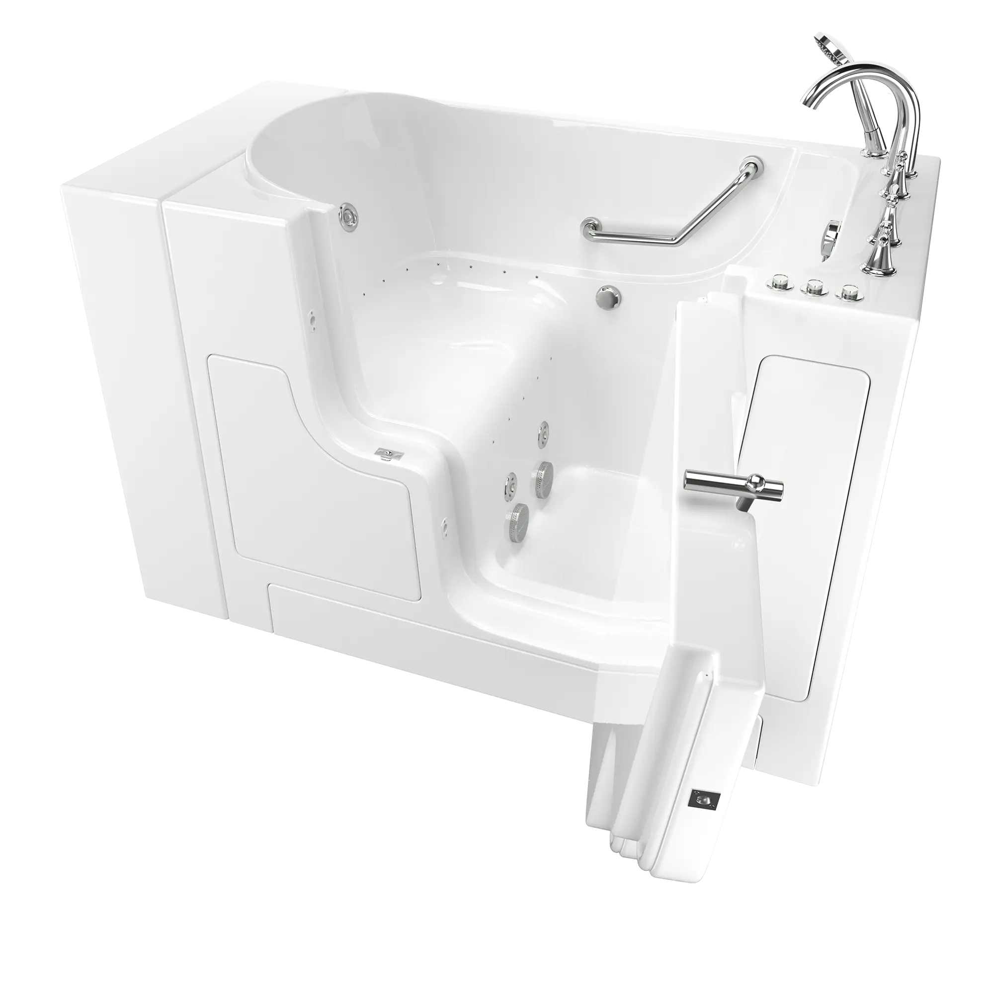 Gelcoat Value Series 30 x 52 -Inch Walk-in Tub With Combination Air Spa and Whirlpool Systems - Right-Hand Drain With Faucet // WHITE // 166915_3052OD709CRW_SS9OD5230RD-WH_KO_0_CDNwebp.webp
