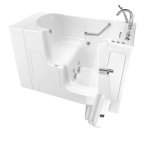 Gelcoat Value Series 30 x 52 -Inch Walk-in Tub With Combination Air Spa and Whirlpool Systems - Right-Hand Drain With Faucet