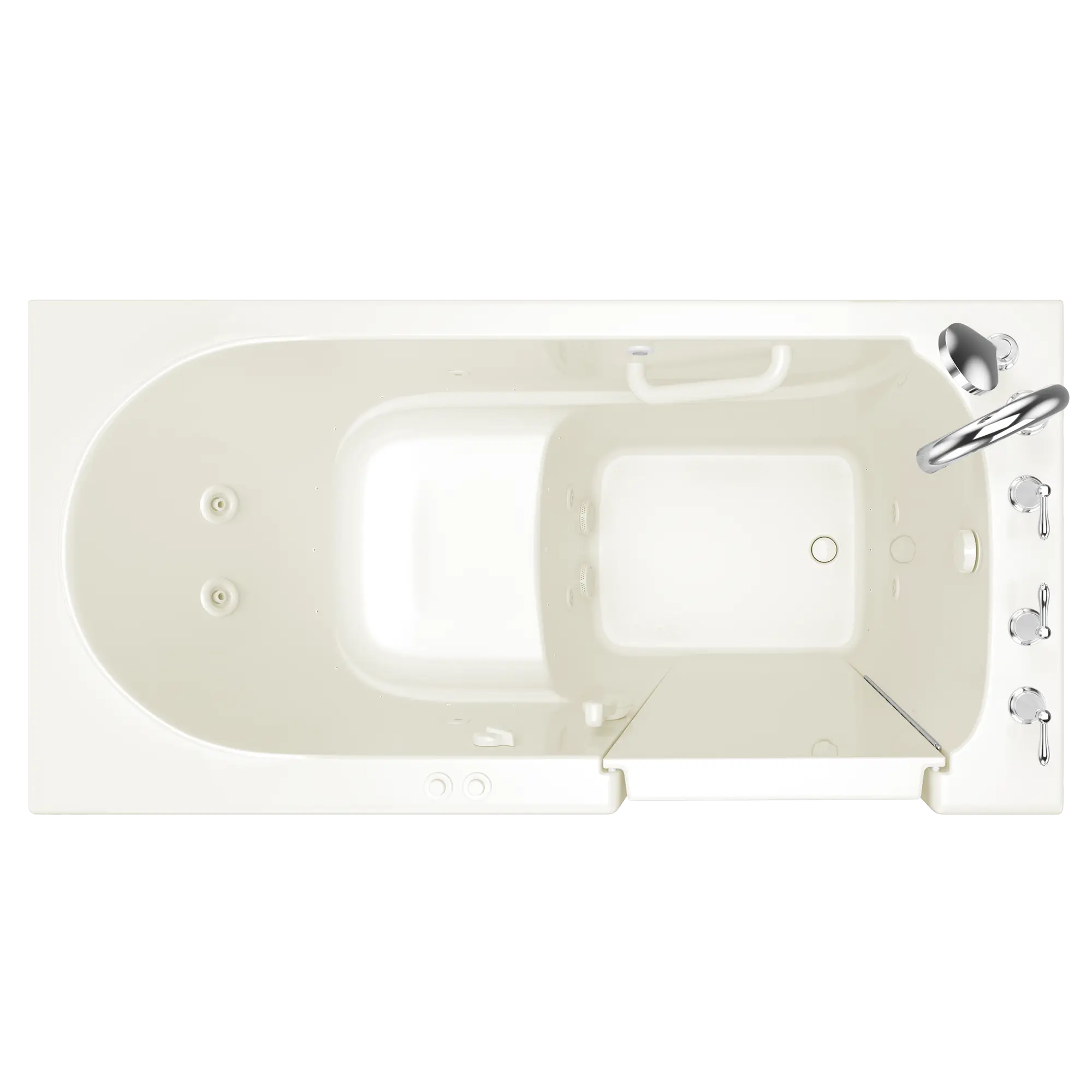 Gelcoat Value Series 30 x 60 -Inch Walk-in Tub With Combination Air Spa and Whirlpool Systems - Right-Hand Drain With Faucet // LINEN // 166920_Top_3060309CRL_509_SSV6030RD-BC_KO_0_CDNwebp.webp