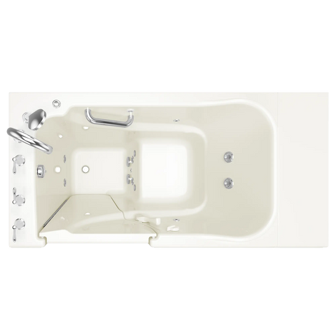 Gelcoat Value Series 30x52 Inch Walk-In Bathtub with Whirlpool Massage System - Left Hand Door and Drain