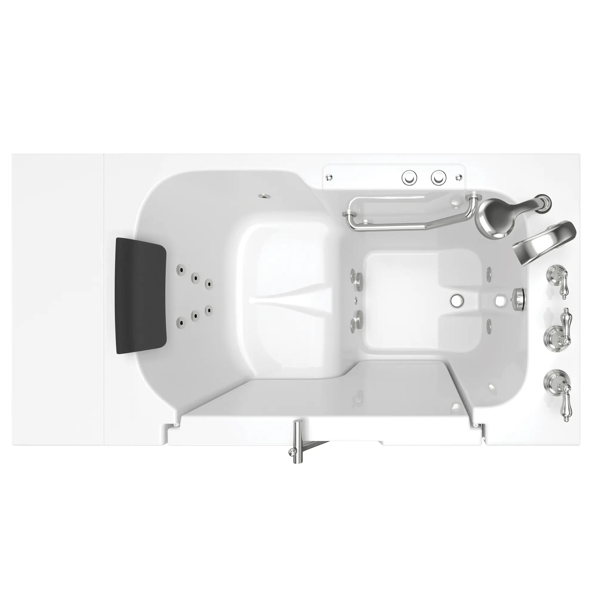 Gelcoat Premium Series 32 x 52 -Inch Walk-in Tub With Whirlpool System - Right-Hand Drain With Faucet // WHITE // 166980_Top_3252OD_109_WRW_SSOD5232RJ-WH_0_CDNwebp.webp