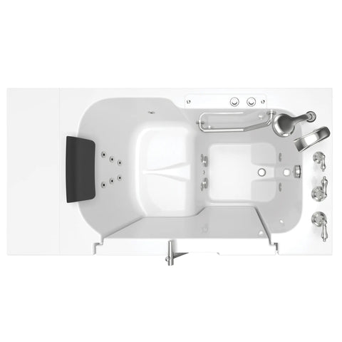Gelcoat Premium Series 32 x 52 -Inch Walk-in Tub With Whirlpool System - Right-Hand Drain With Faucet