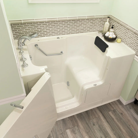 Gelcoat Premium Series 32 x 52 -Inch Walk-in Tub With Soaker System - Left-Hand Drain With Faucet