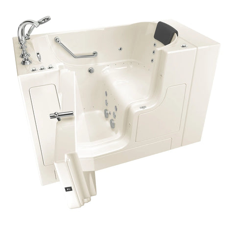Gelcoat Premium Series 30 x 52 -Inch Walk-in Tub With Combination Air Spa and Whirlpool Systems - Left-Hand Drain With Faucet