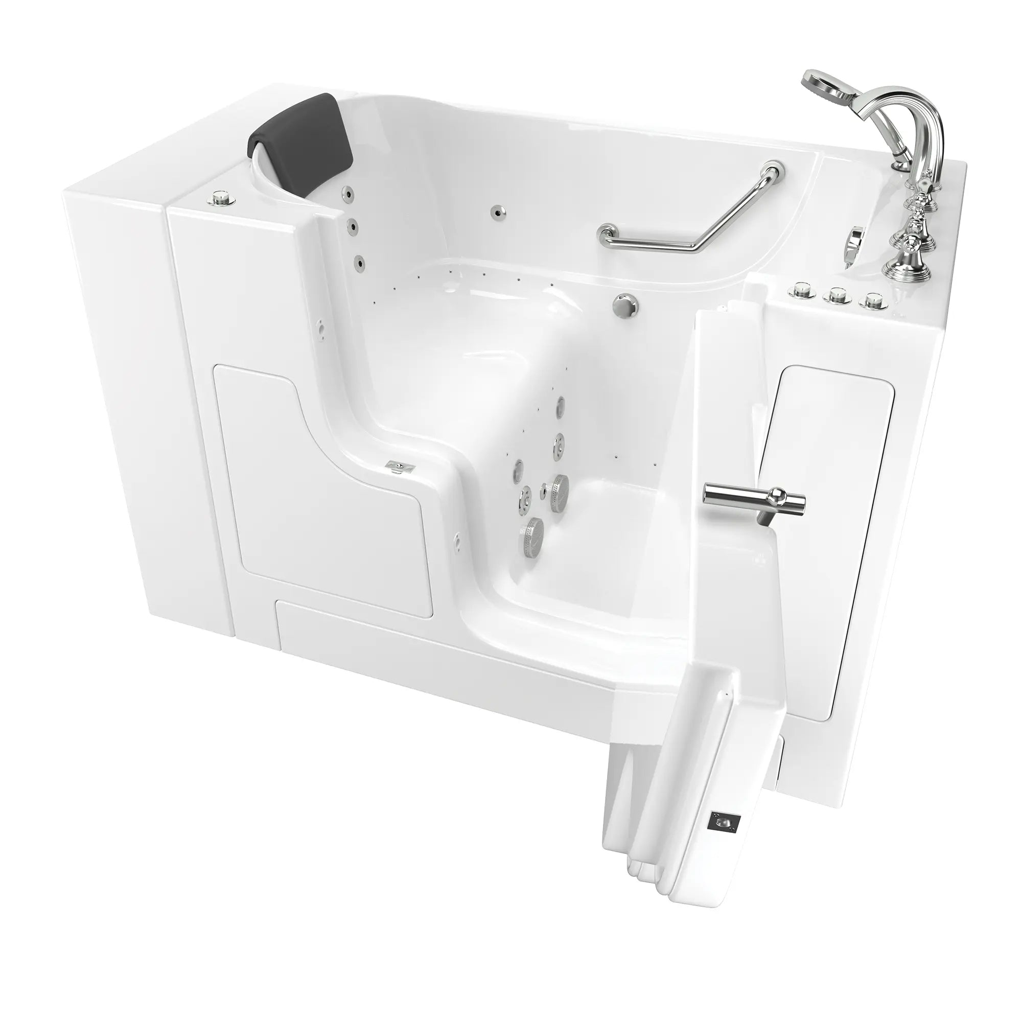 Gelcoat Premium Series 30 x 52 -Inch Walk-in Tub With Combination Air Spa and Whirlpool Systems - Right-Hand Drain With Faucet // WHITE // 166997_3052OD109CRW_SSOD5230RD-WH_KO_0_CDNwebp.webp