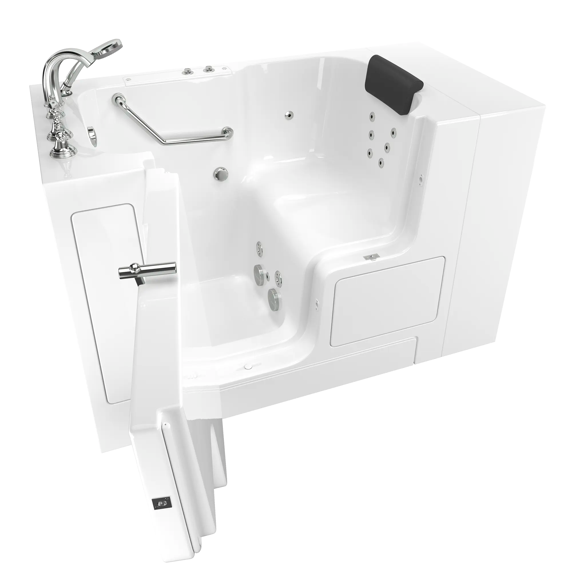 Gelcoat Premium Series 32 x 52 -Inch Walk-in Tub With Whirlpool System - Left-Hand Drain With Faucet // WHITE // 167021_3252OD109WLW_SSOD5232LJ-WH_KO_0_CDNwebp.webp